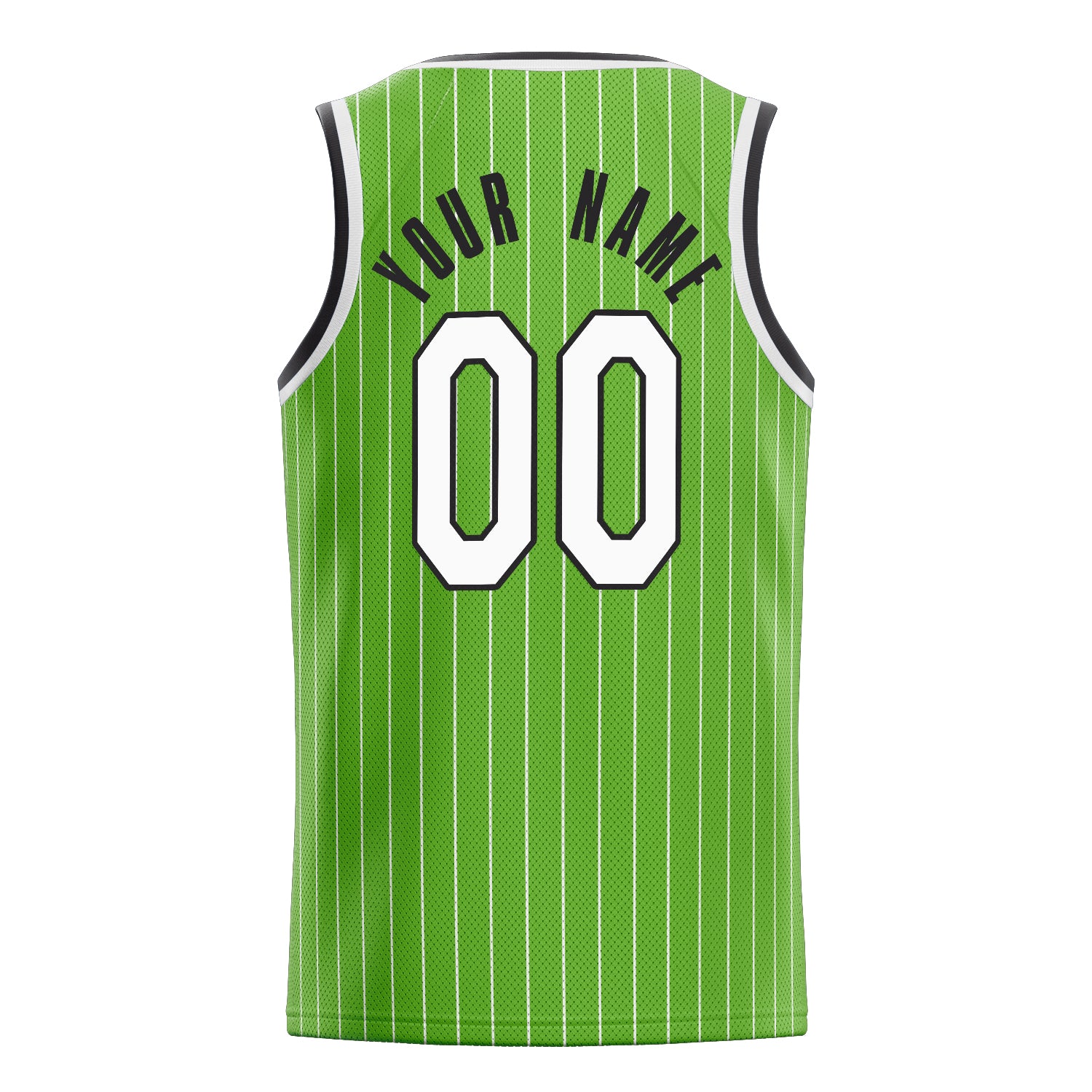 Personalized Neon Green & White Pinstripe Basketball Jersey