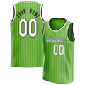 Personalized Neon Green & White Pinstripe Basketball Jersey