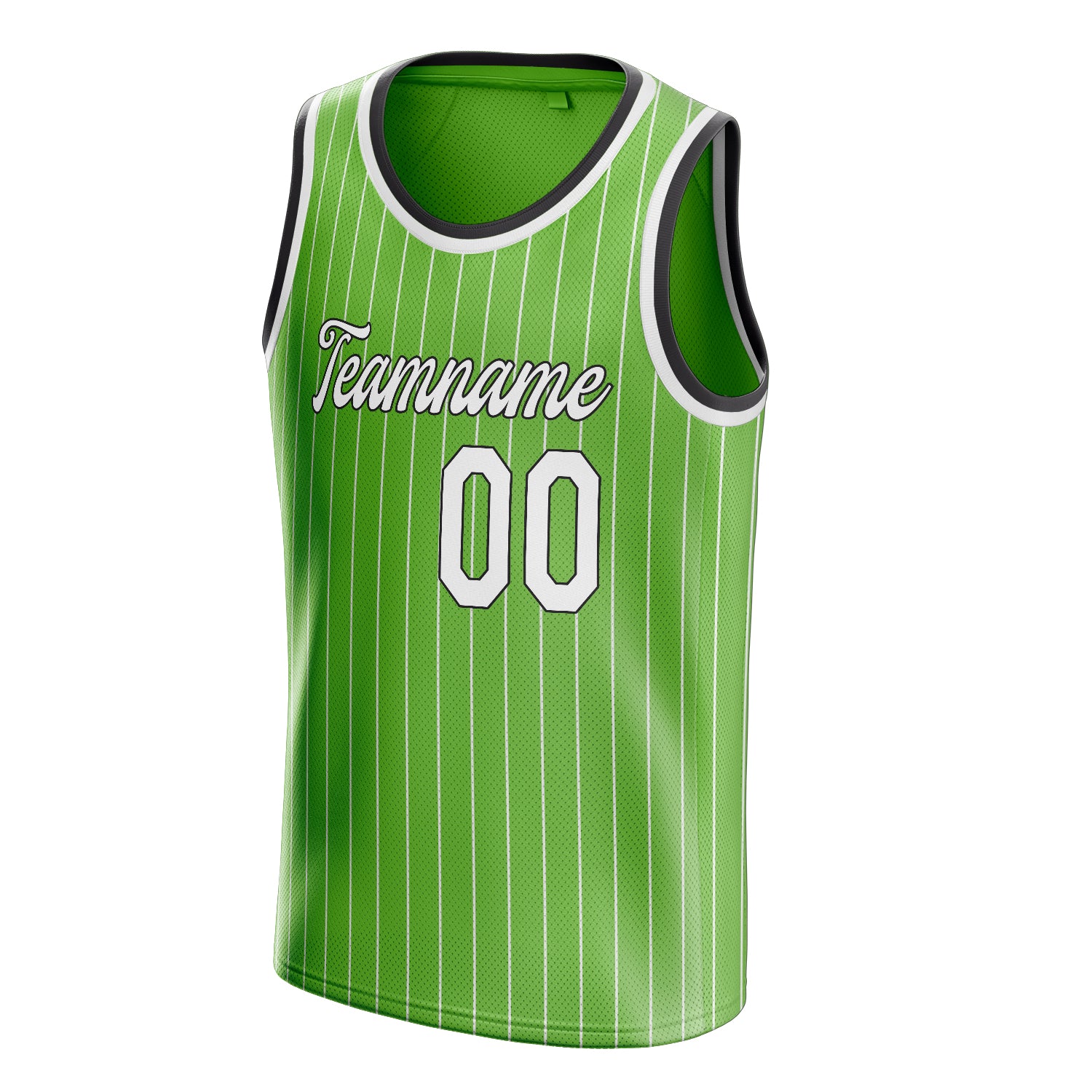 Personalized Neon Green & White Pinstripe Basketball Jersey