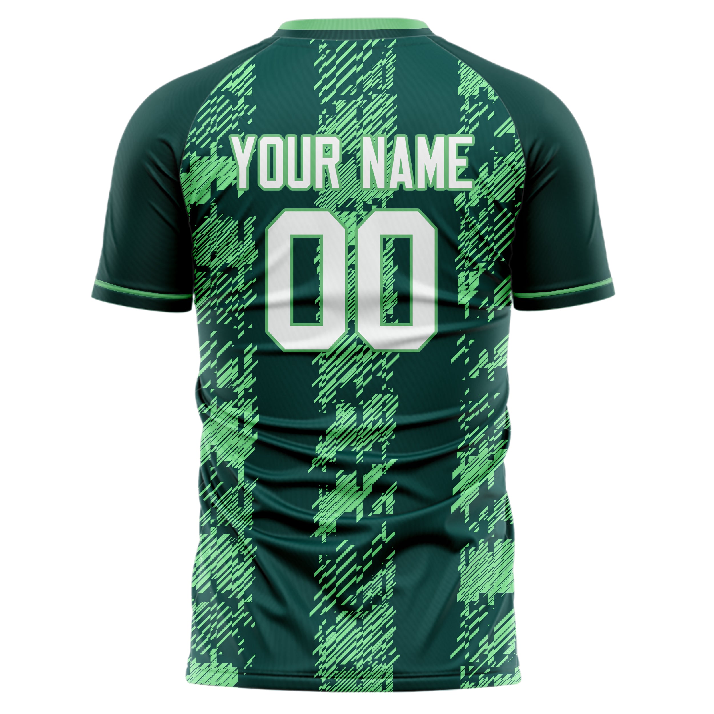 Personalized Dark Green & Green Pattern Soccer Jersey