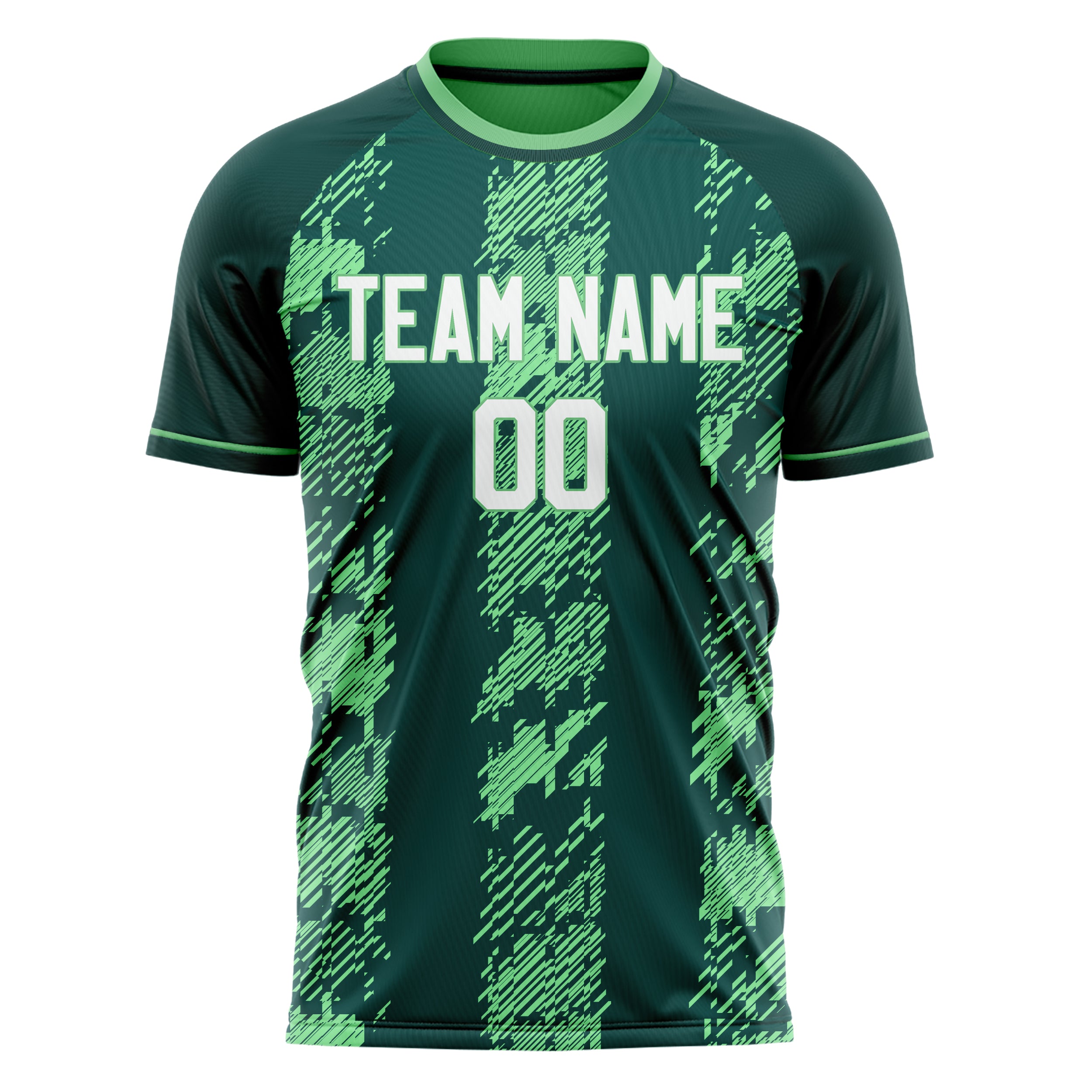 Personalized Dark Green & Green Pattern Soccer Jersey