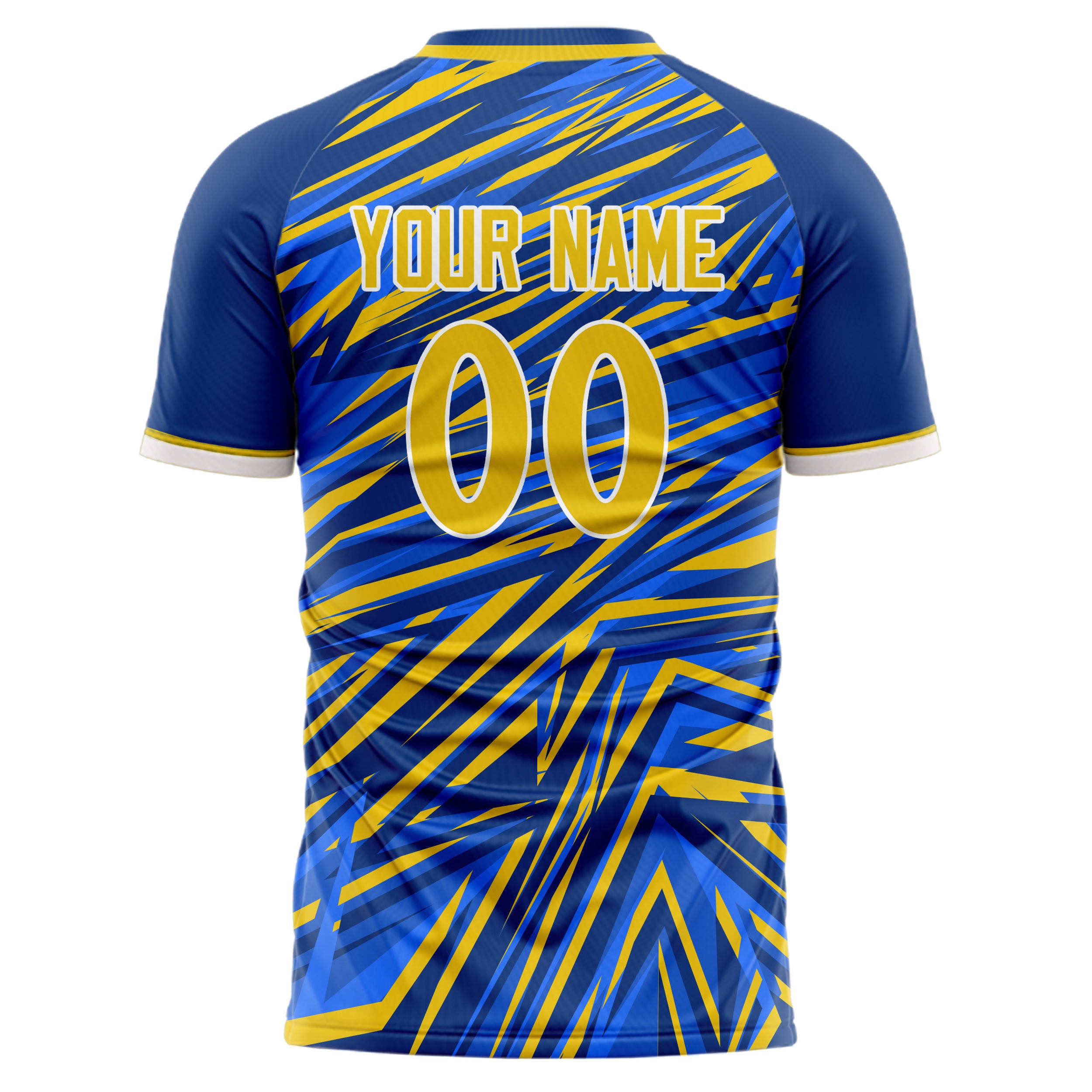 Personalized Blue & Gold Pattern Soccer Jersey