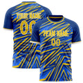 Personalized Blue & Gold Pattern Soccer Jersey