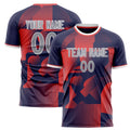 Personalized Navy & Red Pattern Soccer Jersey
