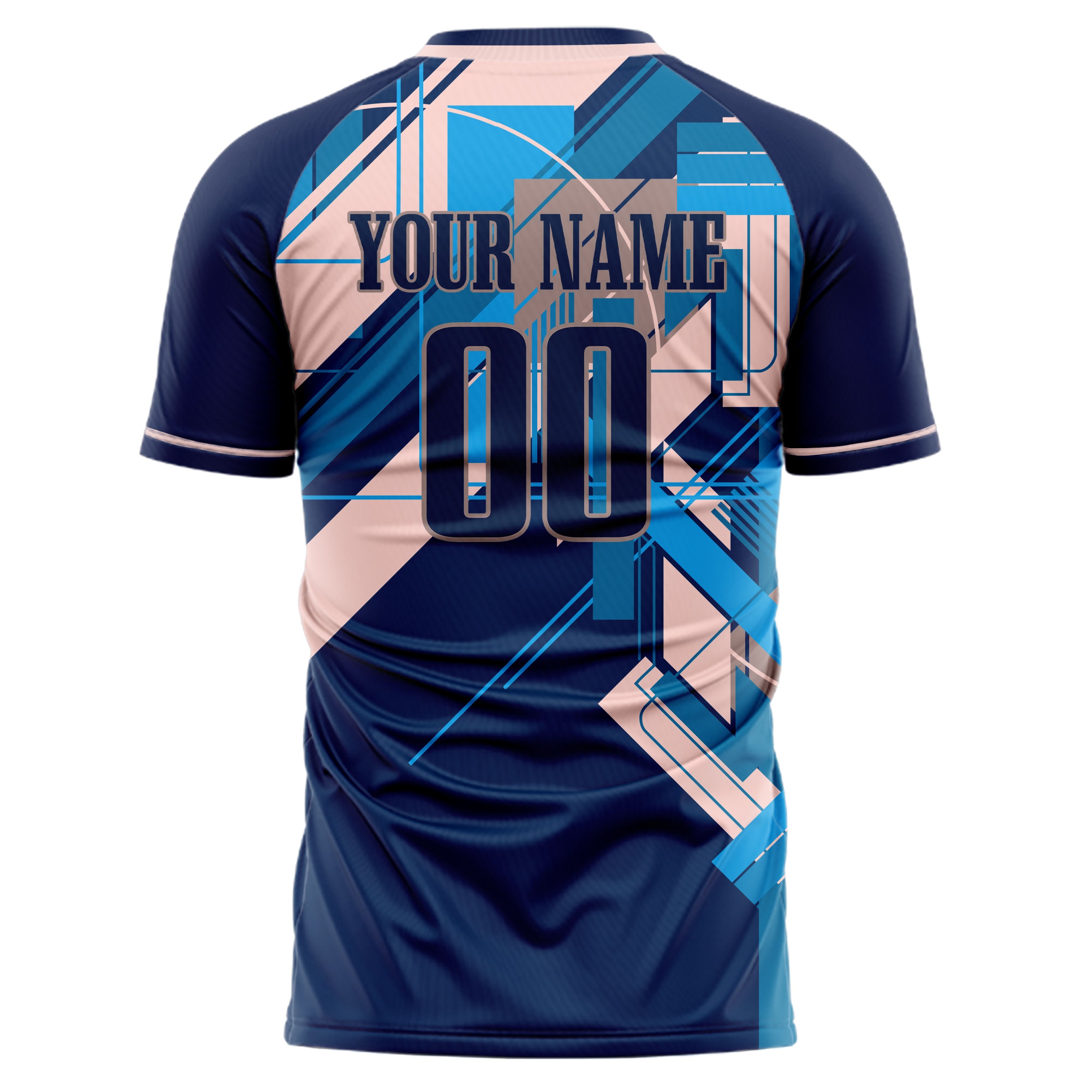 Personalized Navy & Pink Pattern Soccer Jersey