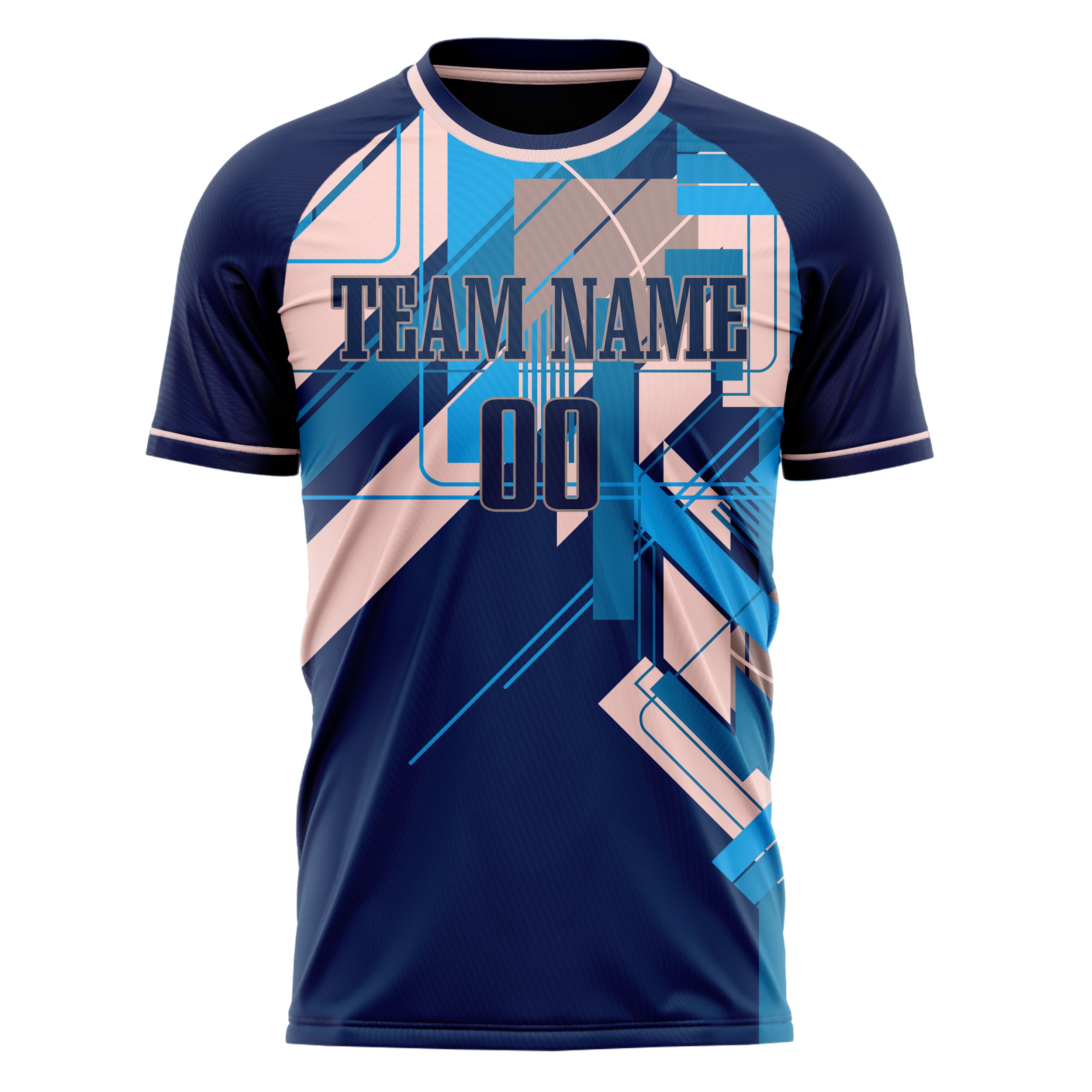 Personalized Navy & Pink Pattern Soccer Jersey