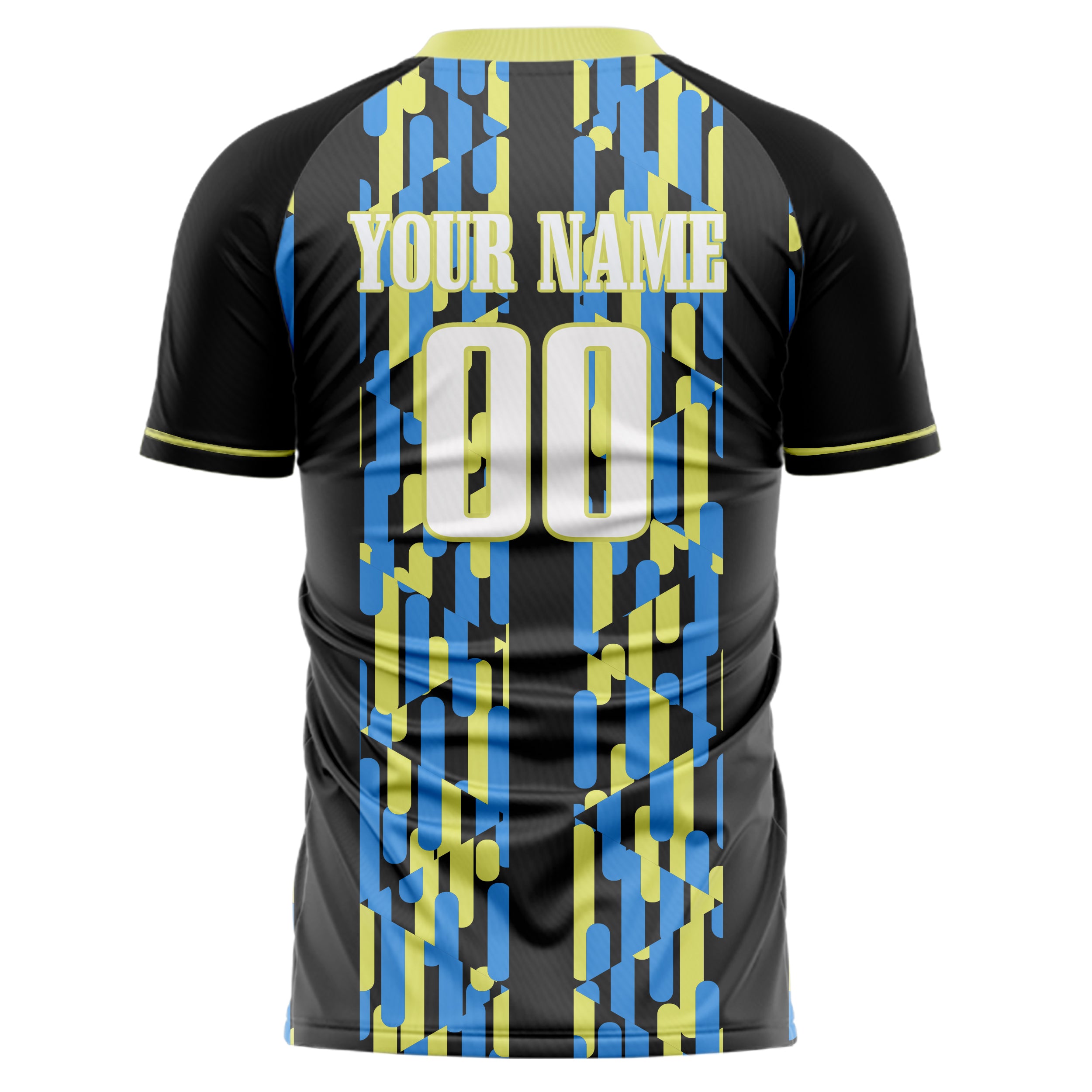 Personalized Gray & Yellow Pattern Soccer Jersey