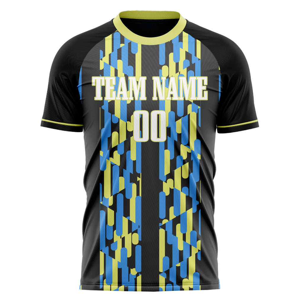 Personalized Gray & Yellow Pattern Soccer Jersey