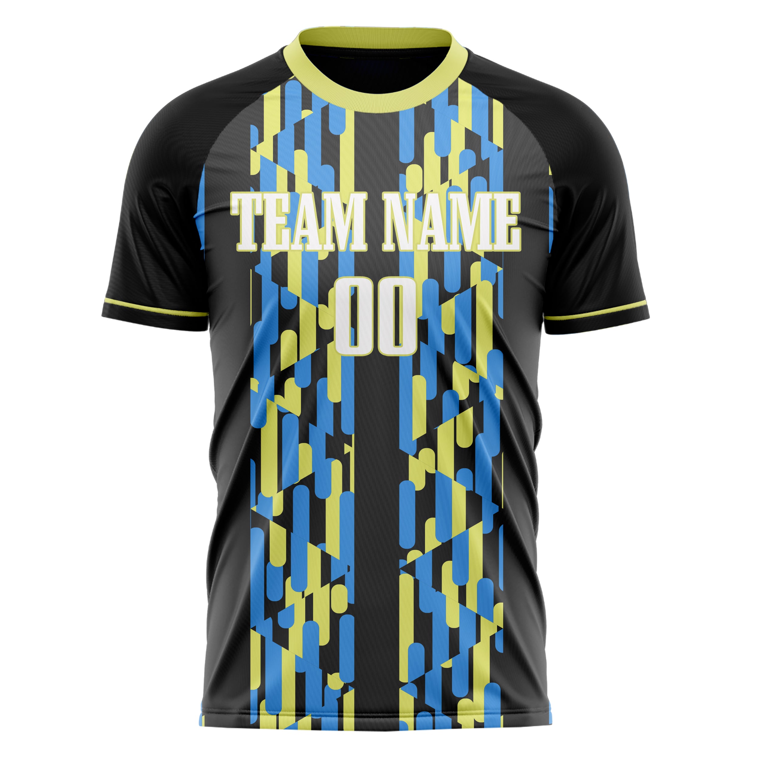Personalized Gray & Yellow Pattern Soccer Jersey