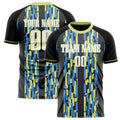 Personalized Gray & Yellow Pattern Soccer Jersey