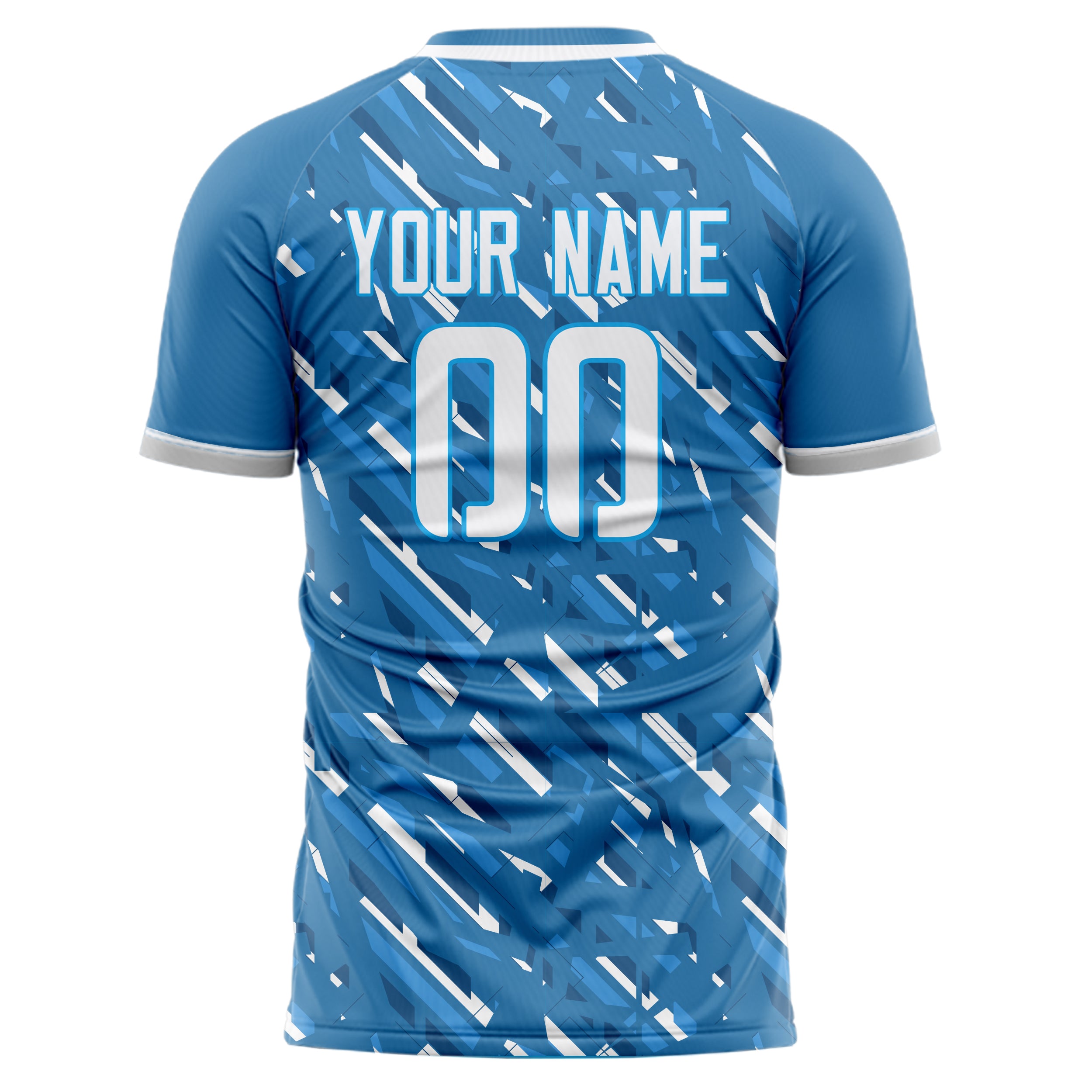 Personalized Blue & White Pattern Soccer Jersey