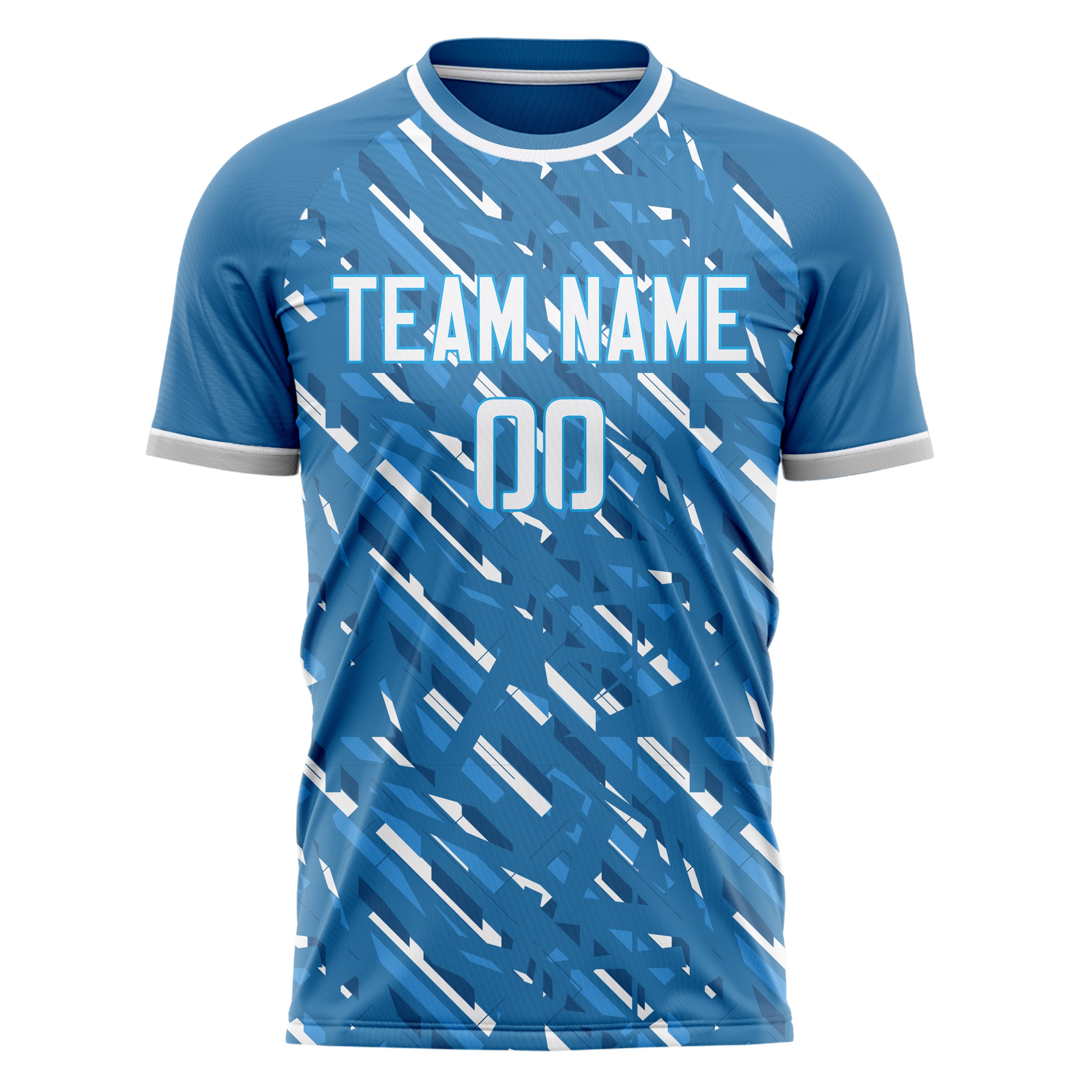 Personalized Blue & White Pattern Soccer Jersey