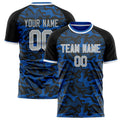 Personalized Blue & Black Pattern Soccer Jersey