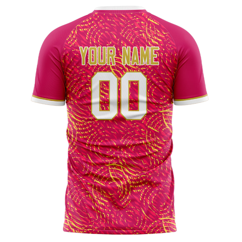 Personalized Pink & Gold Pattern Soccer Jersey