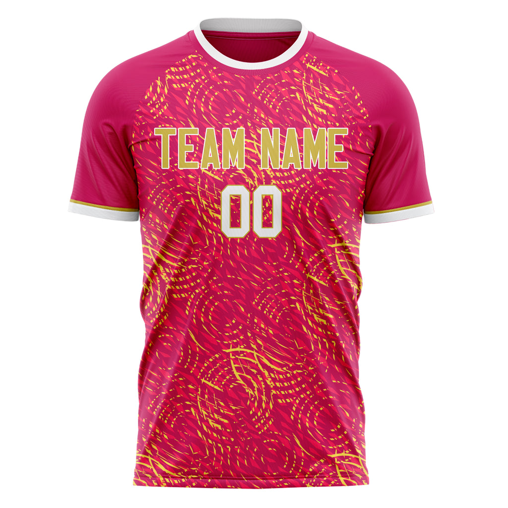 Personalized Pink & Gold Pattern Soccer Jersey