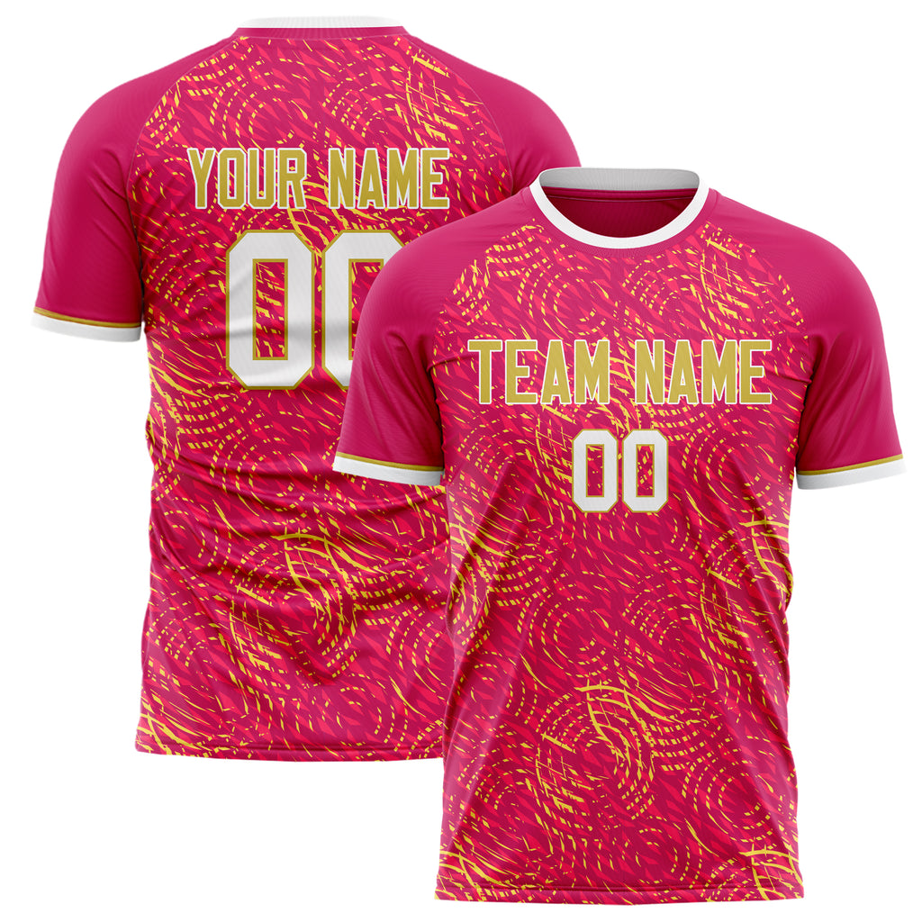 Personalized Pink & Gold Pattern Soccer Jersey