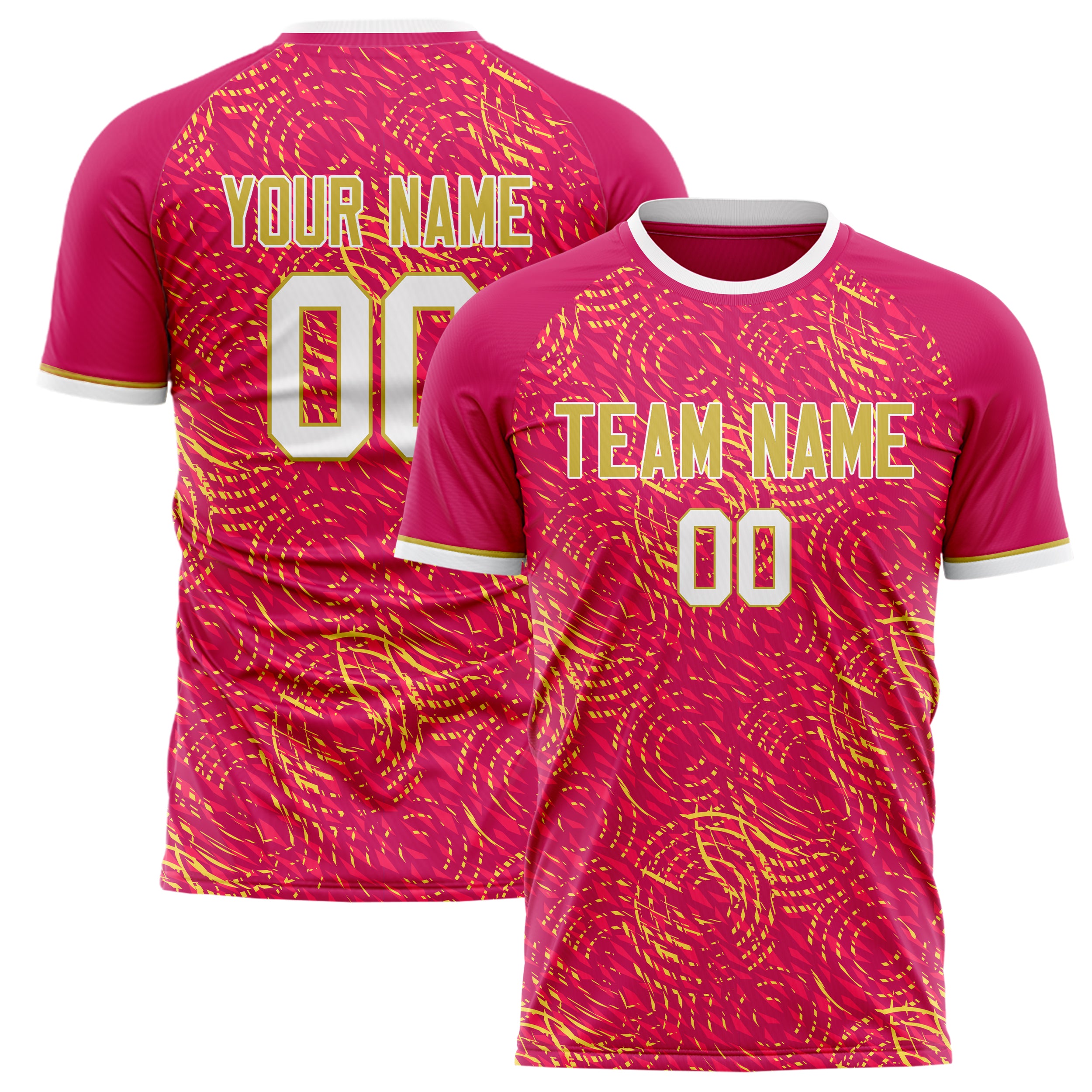 Personalized Pink & Gold Pattern Soccer Jersey