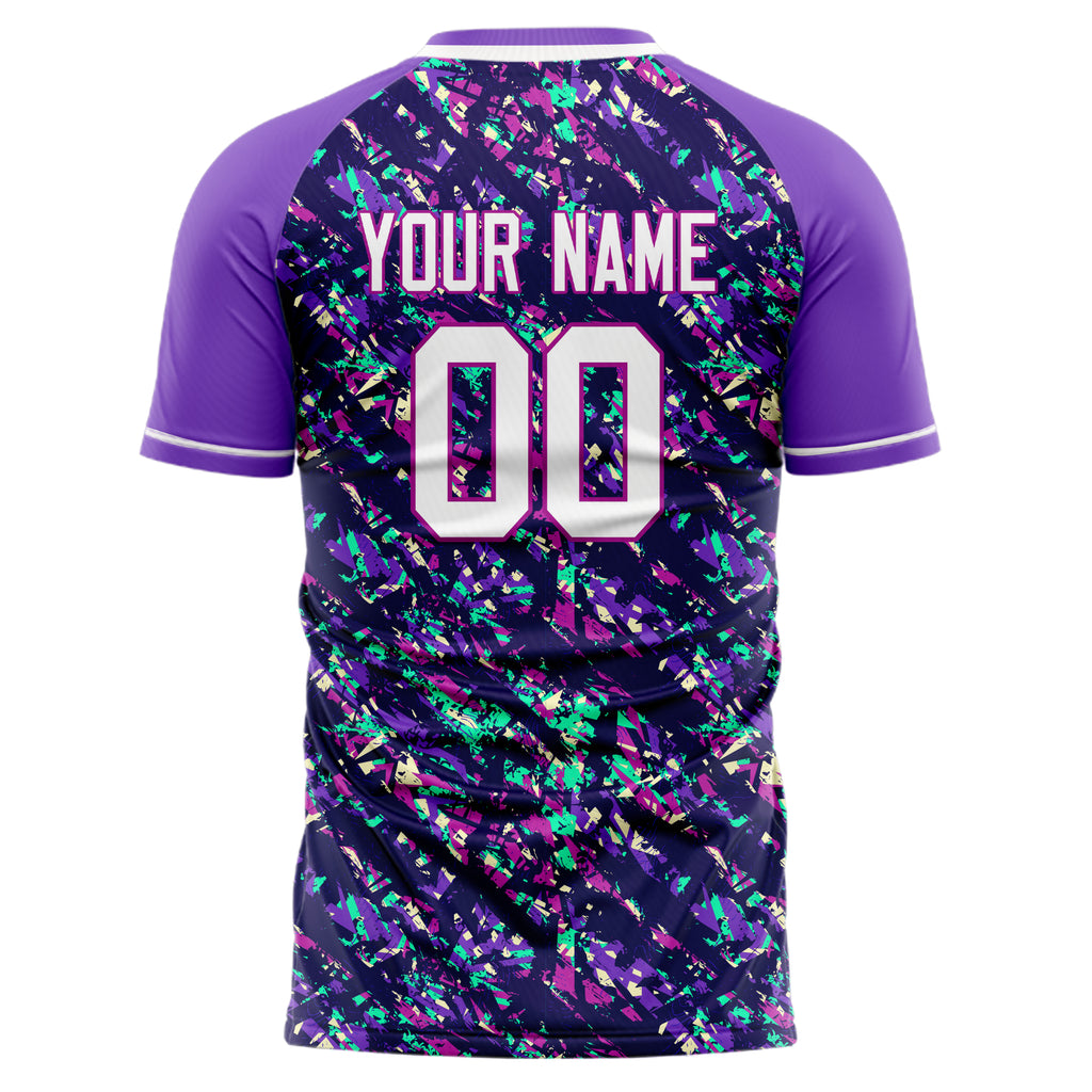 Personalized Purple & White Pattern Soccer Jersey
