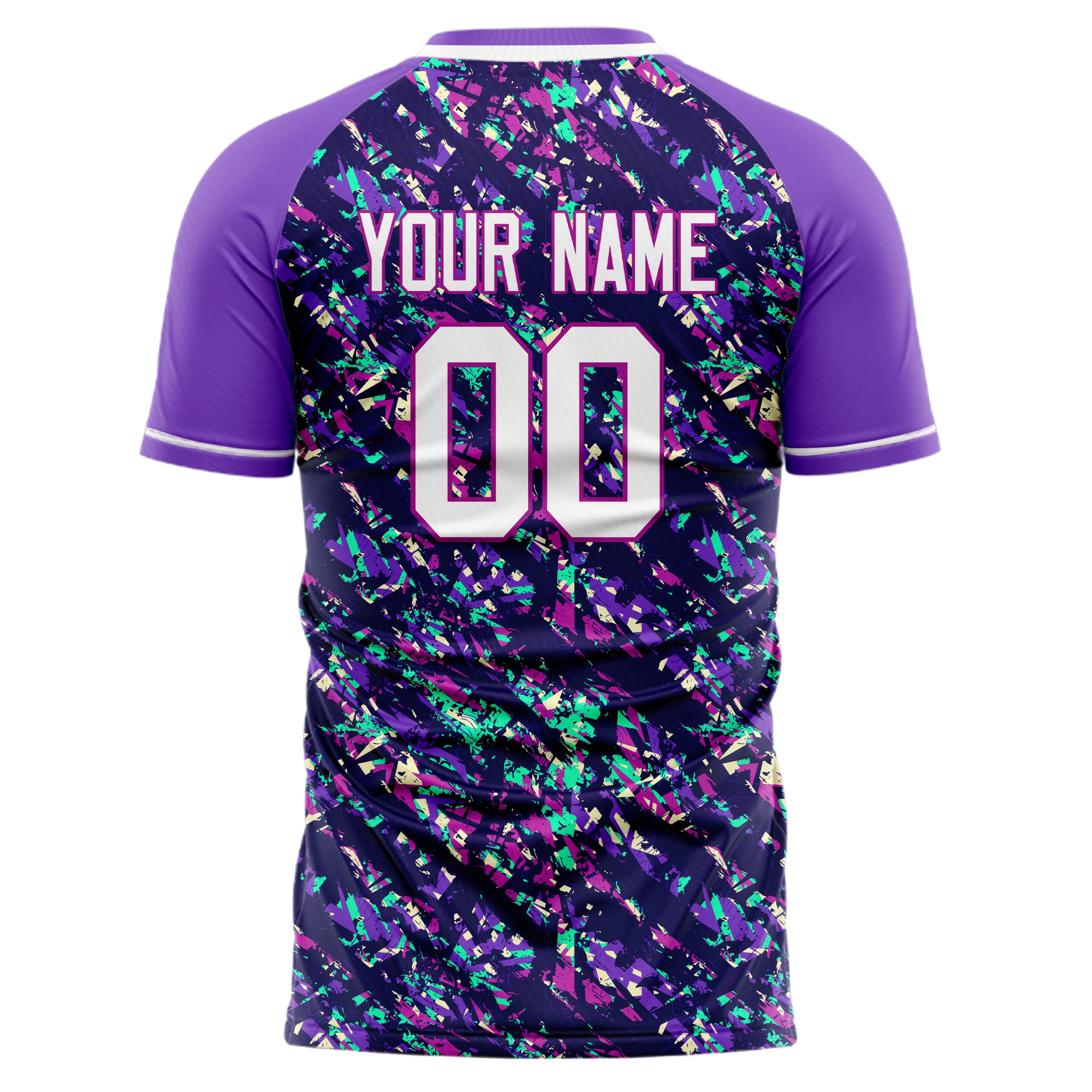 Personalized Purple & White Pattern Soccer Jersey