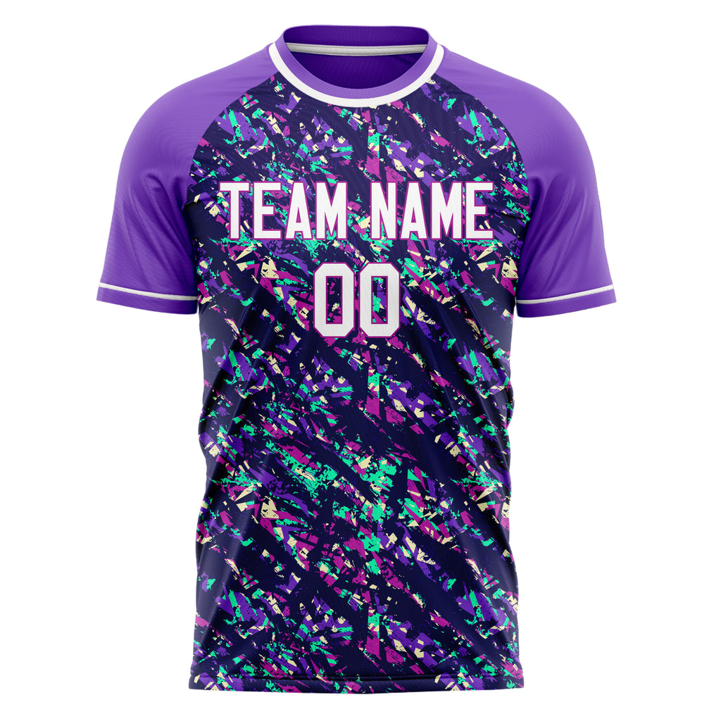 Personalized Purple & White Pattern Soccer Jersey