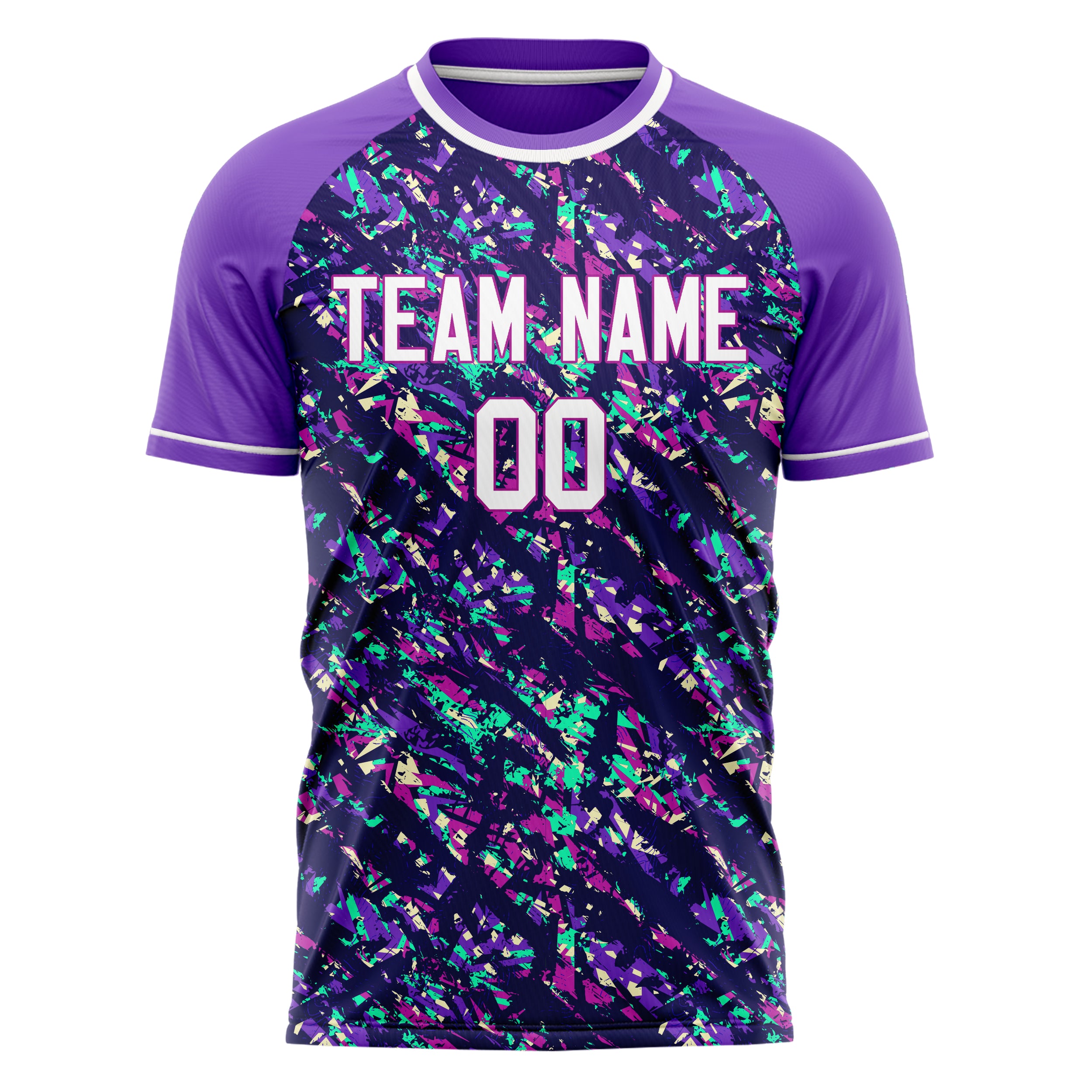 Personalized Purple & White Pattern Soccer Jersey