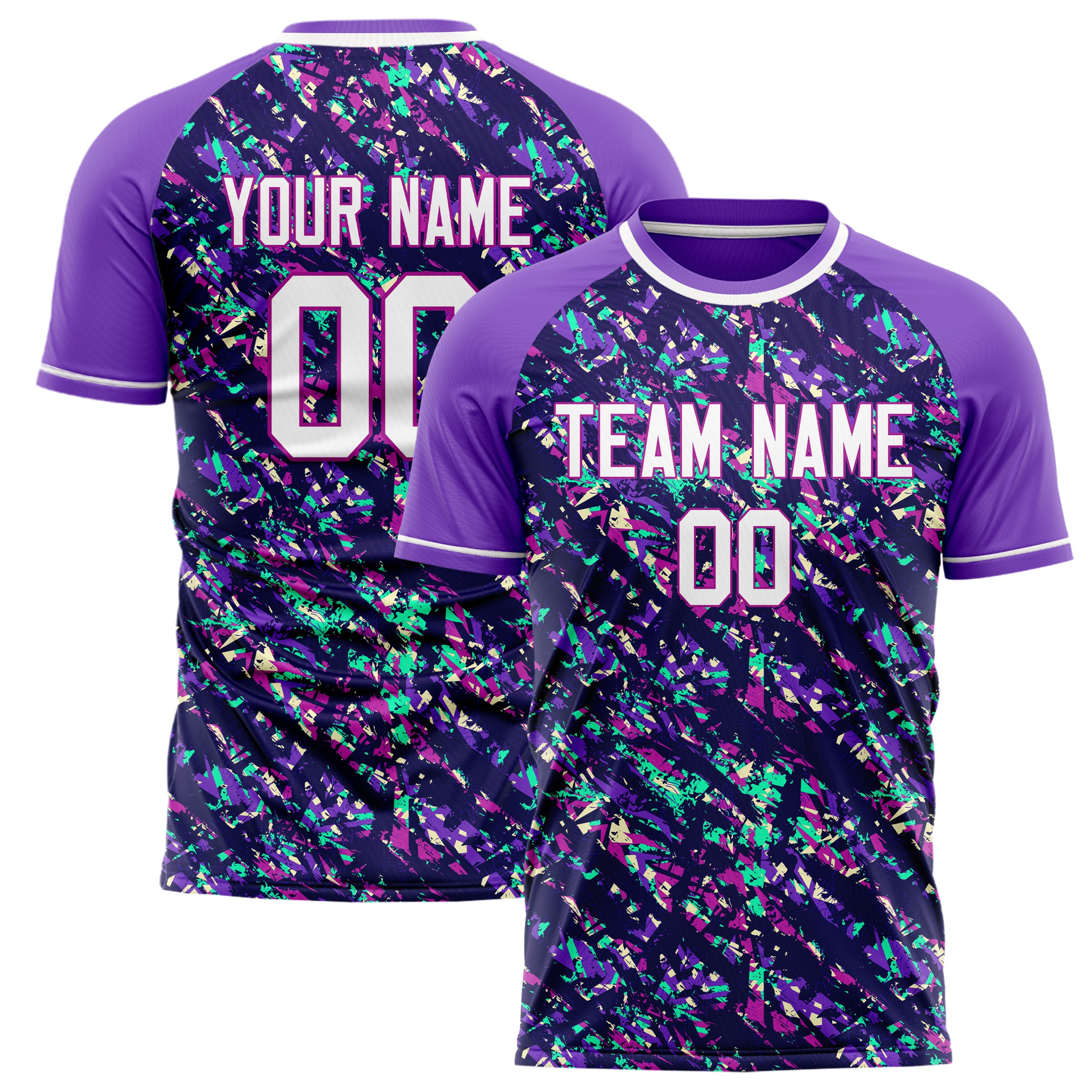 Personalized Purple & White Pattern Soccer Jersey
