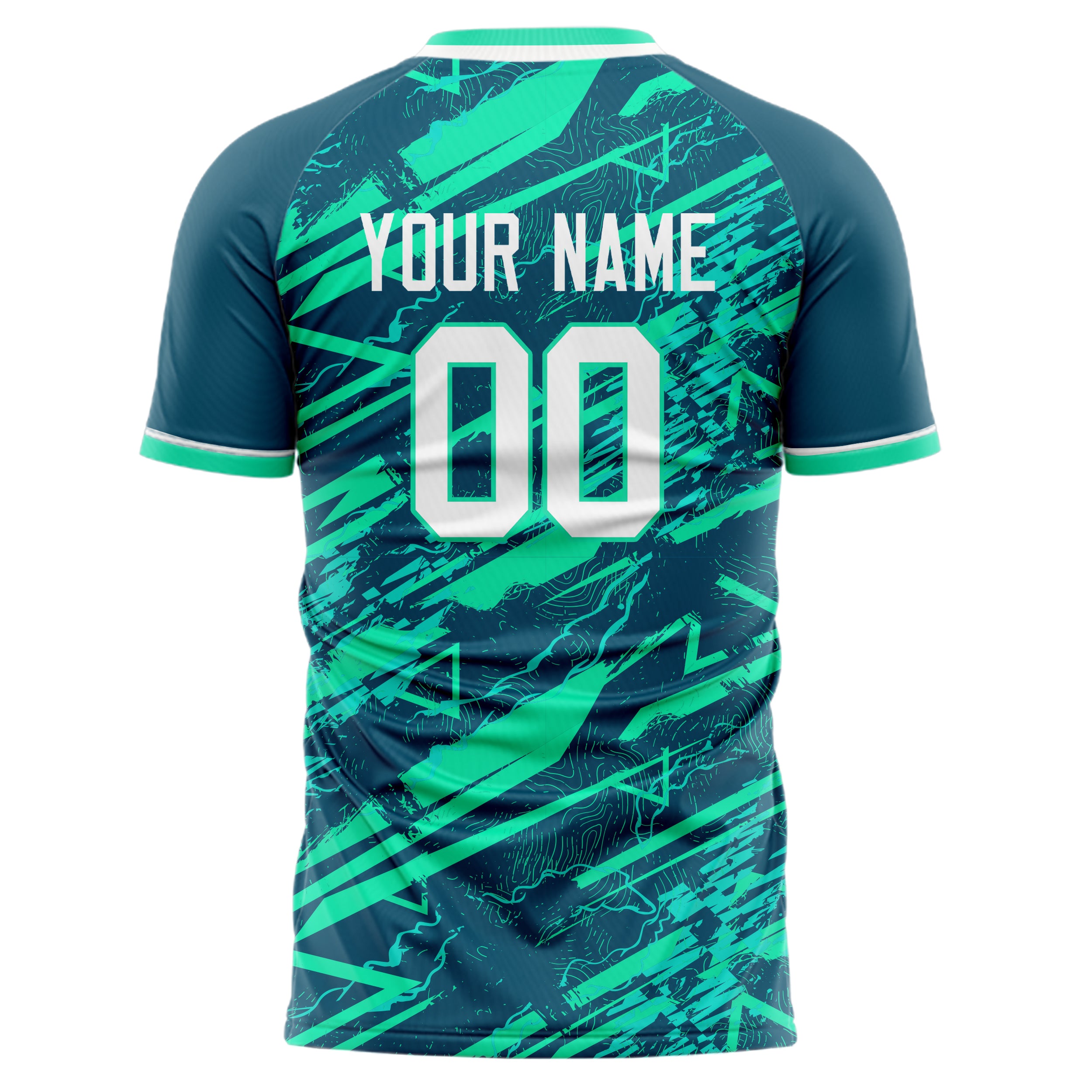 Personalized Teal & White Pattern Soccer Jersey