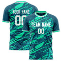 Personalized Teal & White Pattern Soccer Jersey