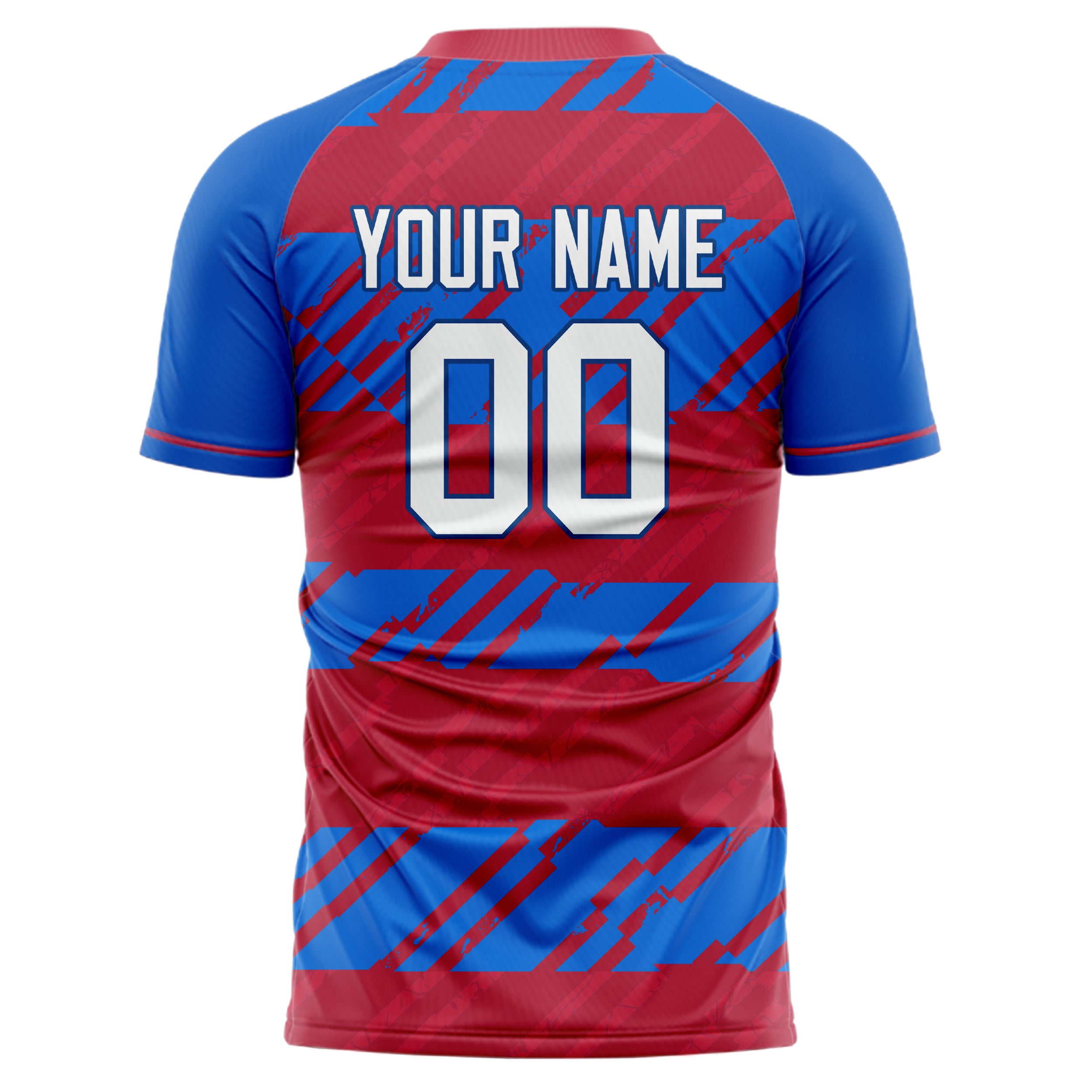 Personalized Royal & Red Pattern Soccer Jersey