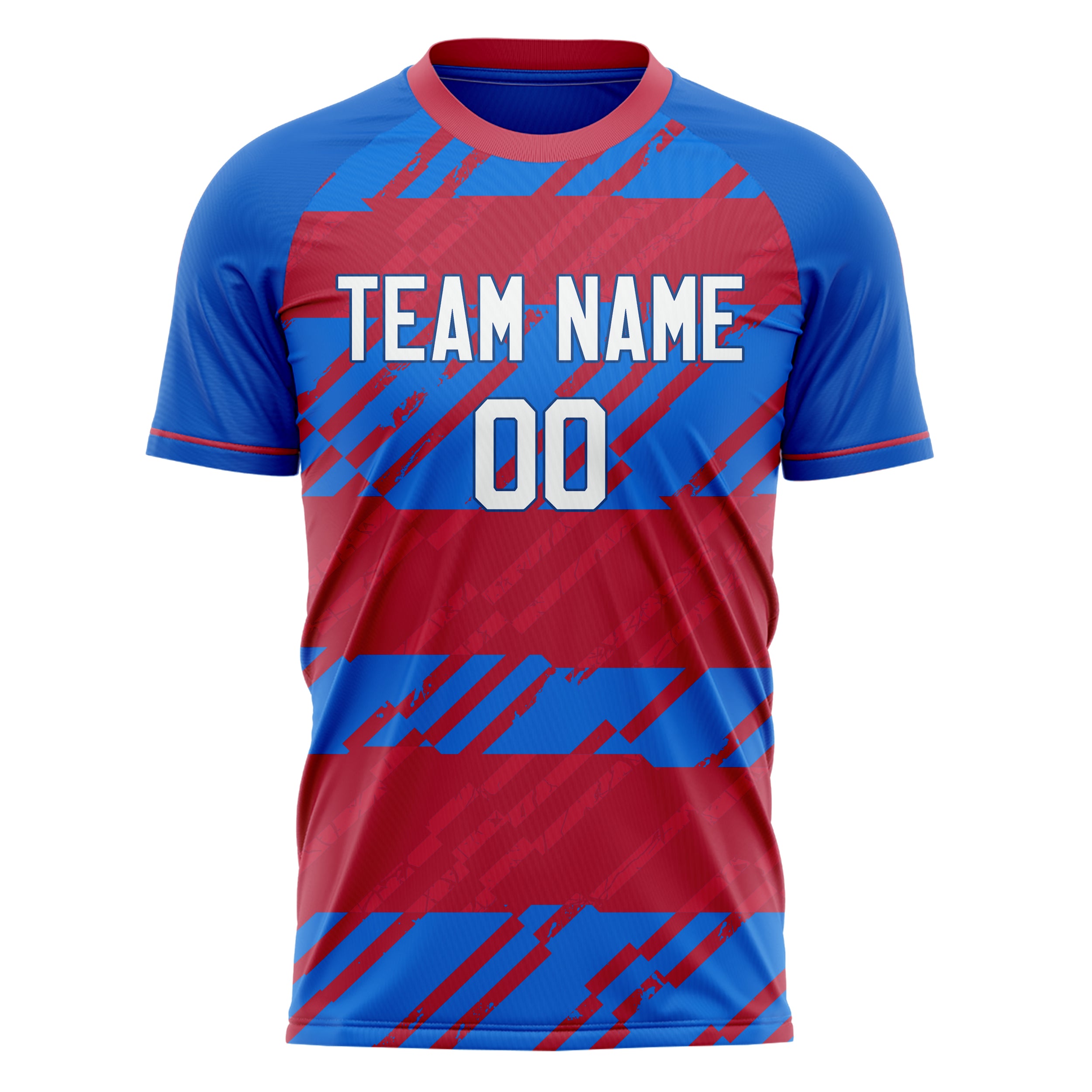 Personalized Royal & Red Pattern Soccer Jersey
