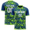 Personalized Royal & Neon Green Pattern Soccer Jersey