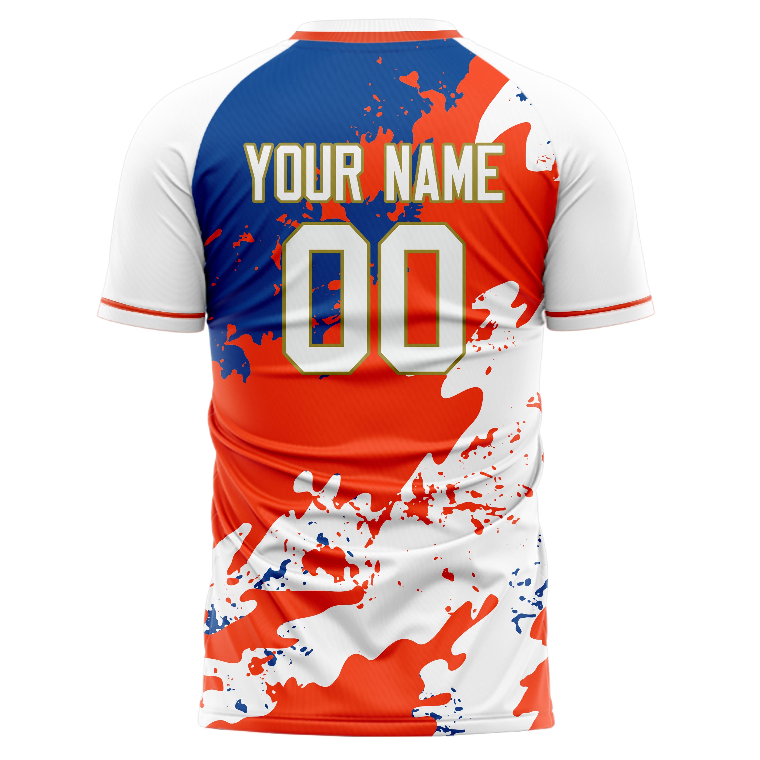 Personalized White & Red Pattern Soccer Jersey