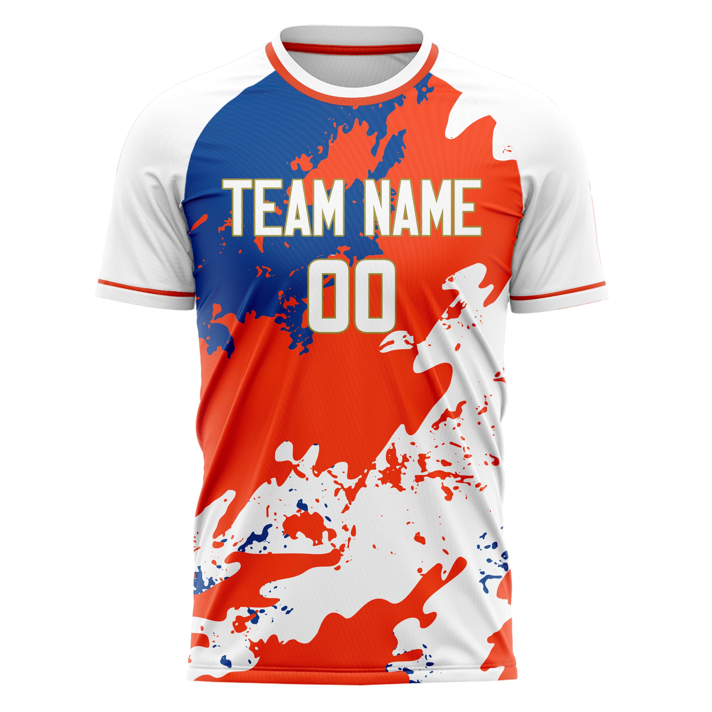 Personalized White & Red Pattern Soccer Jersey