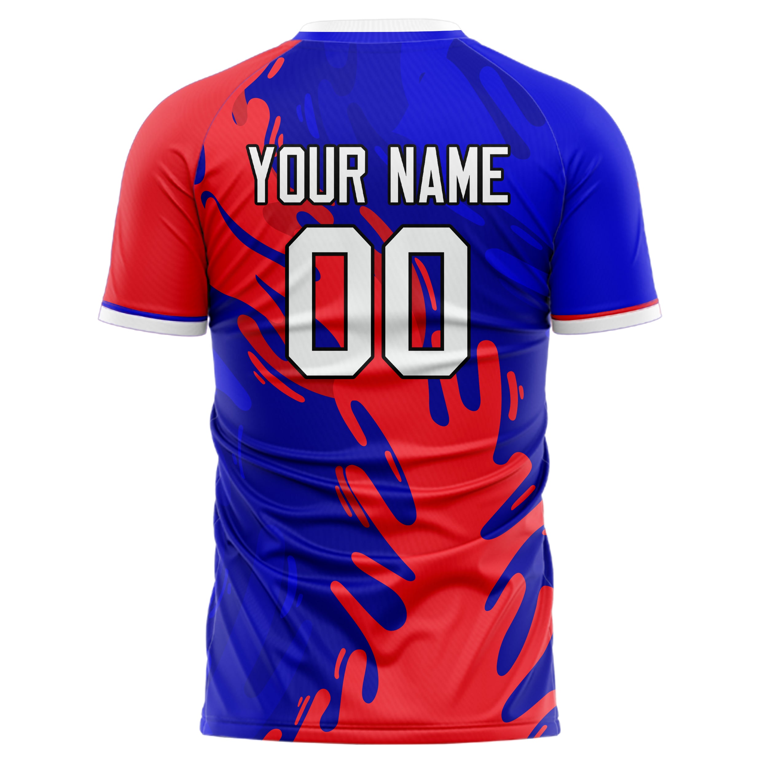 Personalized Royal & Red Pattern Soccer Jersey