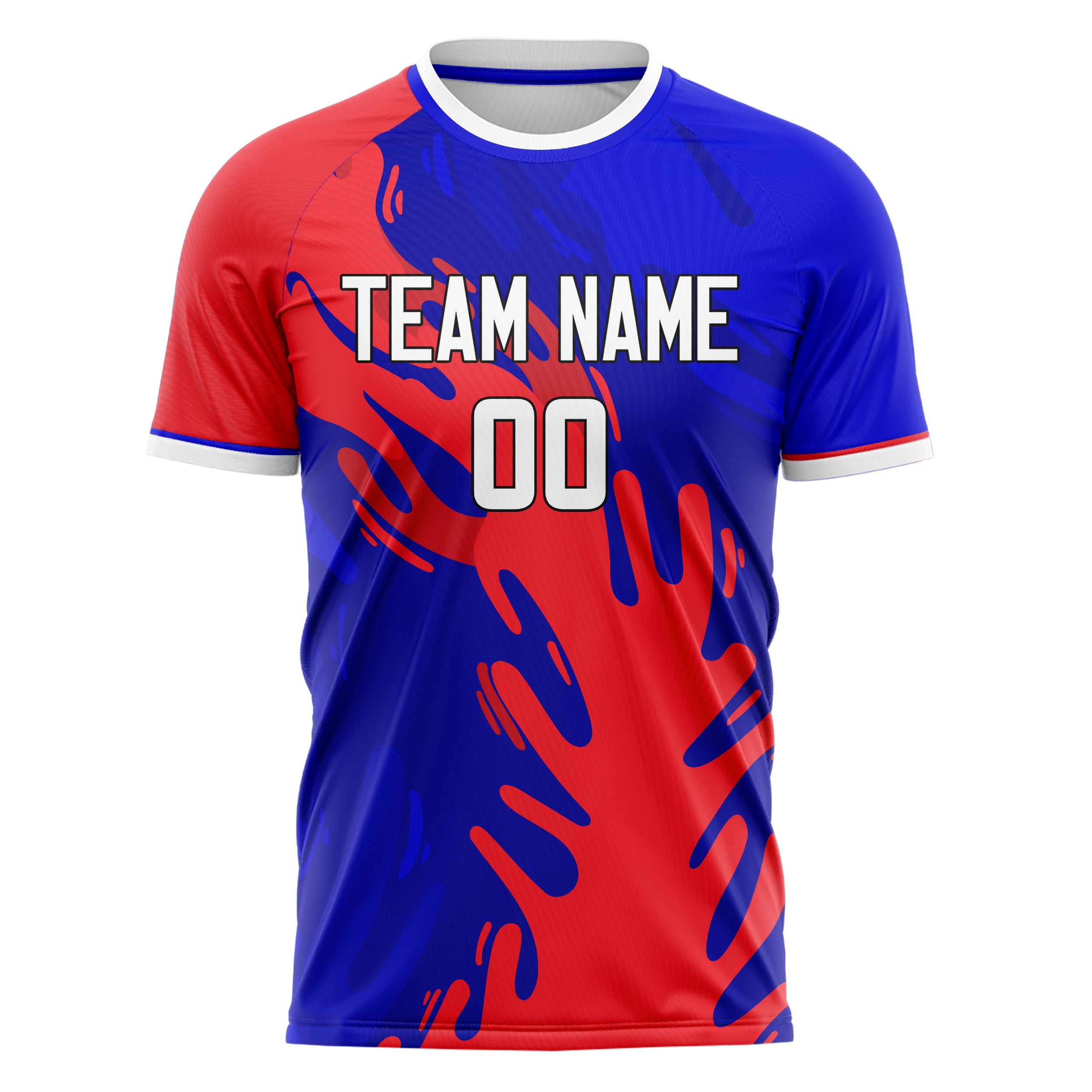 Personalized Royal & Red Pattern Soccer Jersey