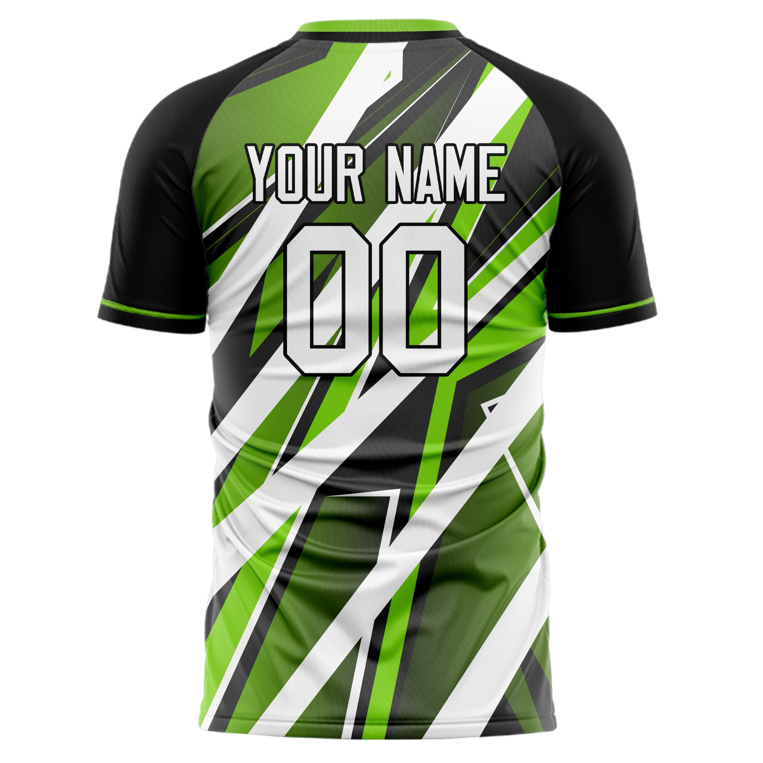 Personalized White & Green Pattern Soccer Jersey