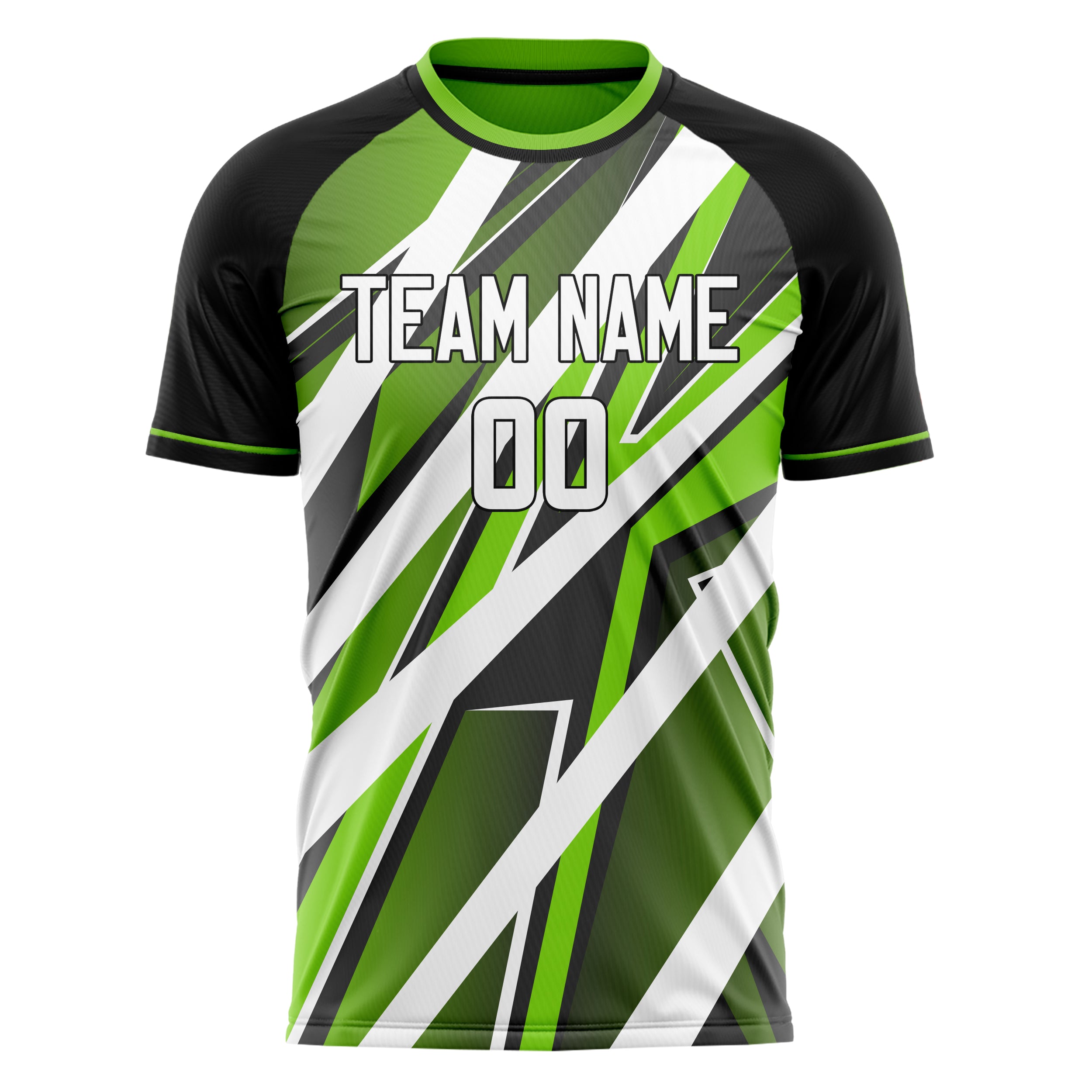 Personalized White & Green Pattern Soccer Jersey