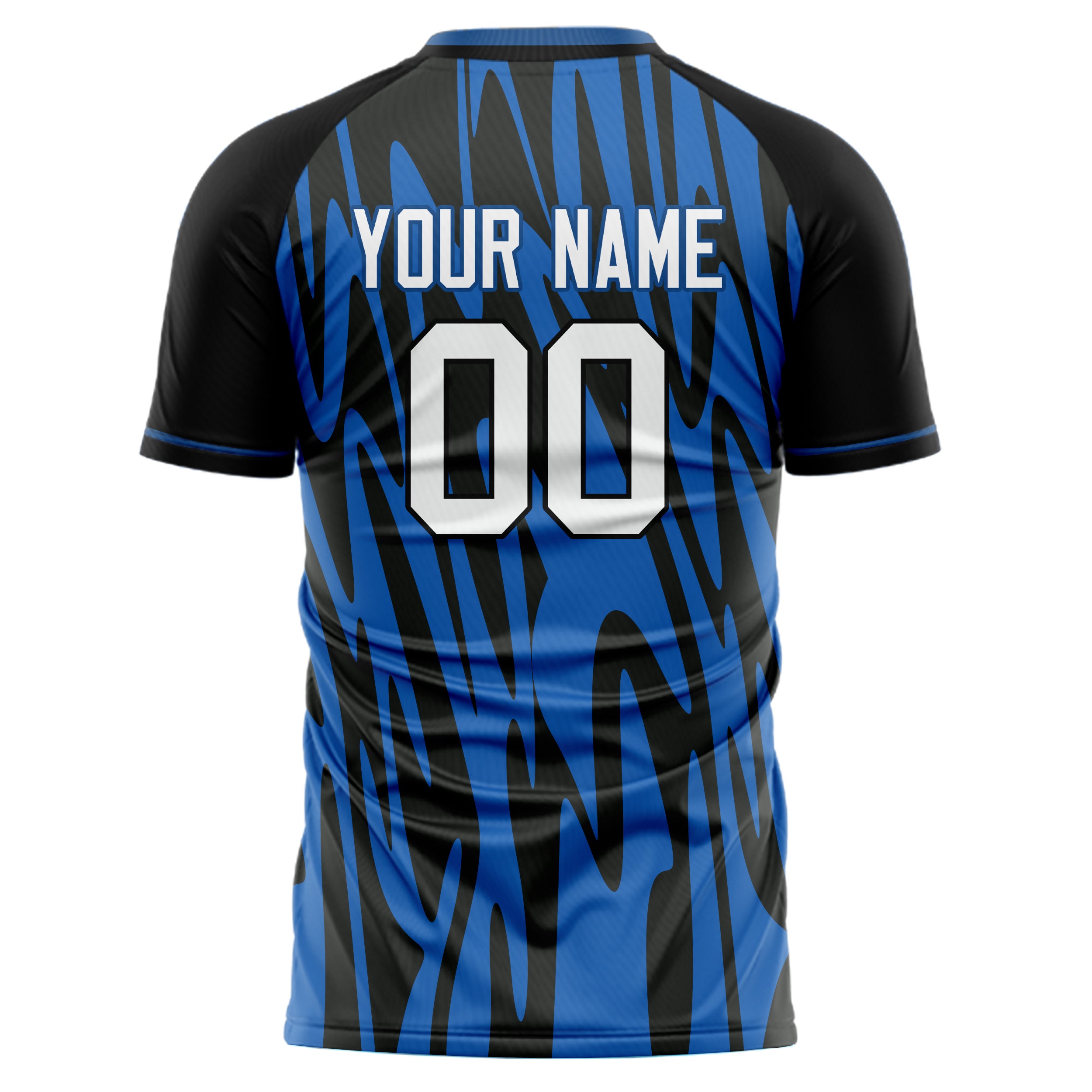Personalized Black & Blue Pattern Soccer Jersey