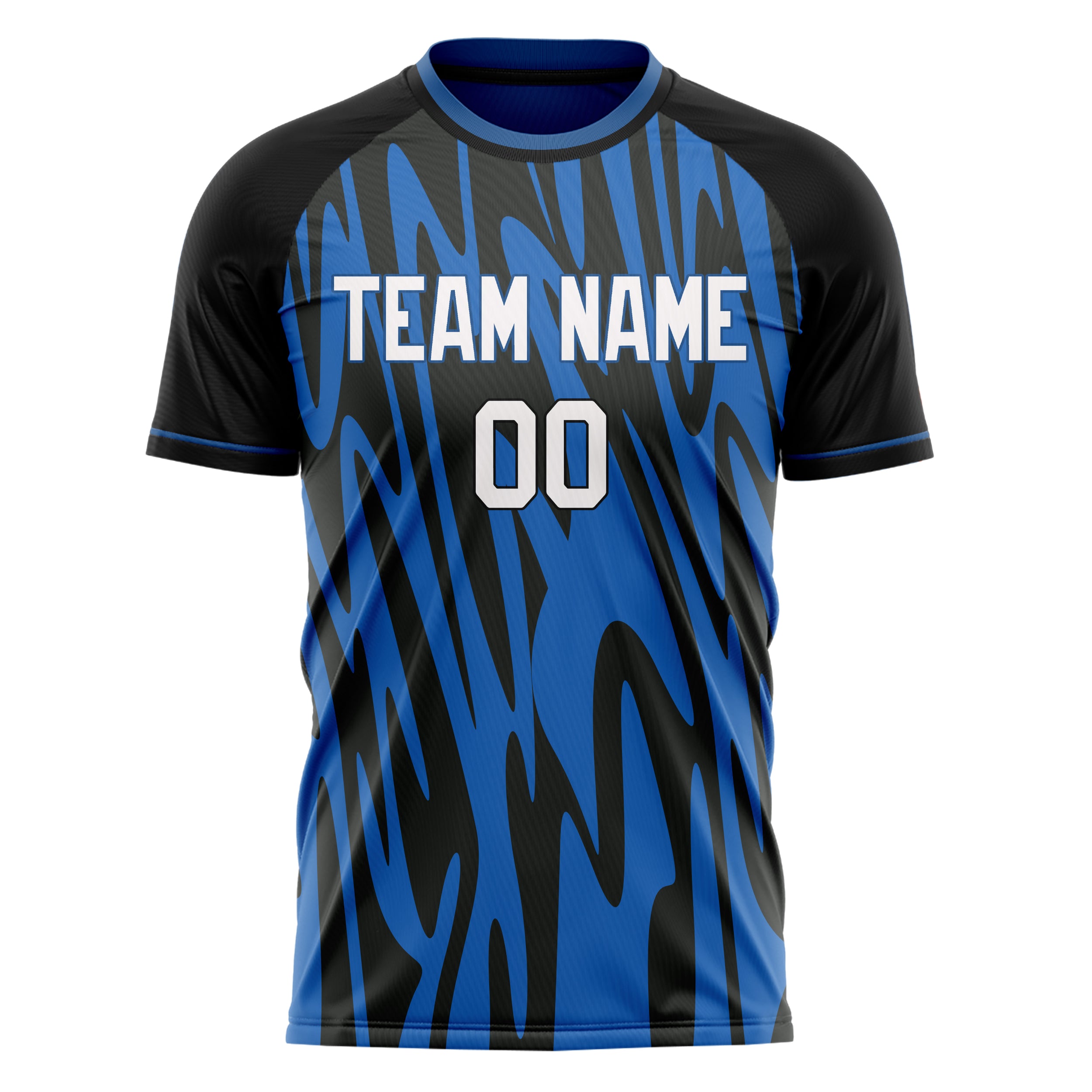 Personalized Black & Blue Pattern Soccer Jersey