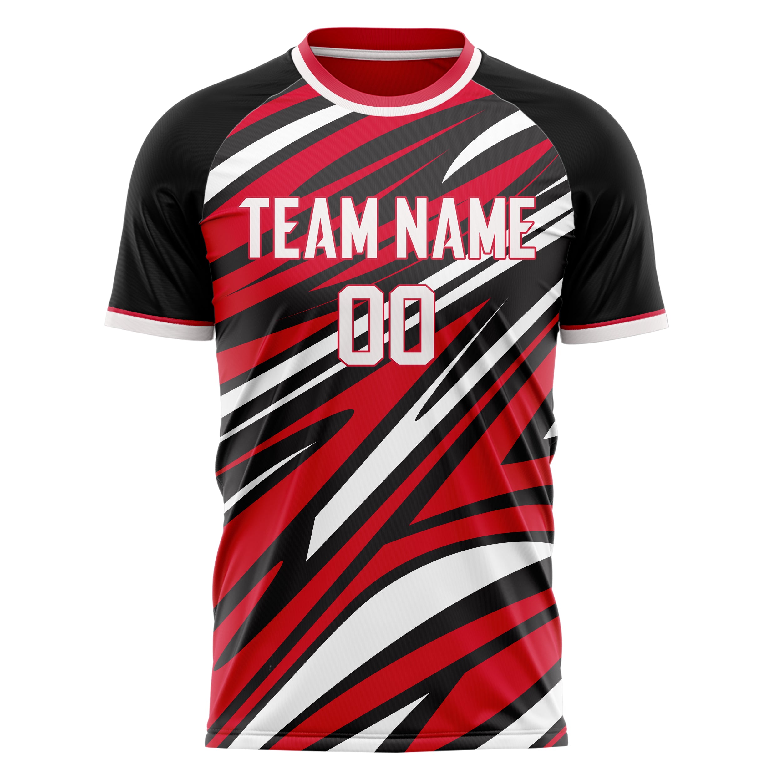 Personalized Red & White Pattern Soccer Jersey