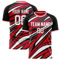 Personalized Red & White Pattern Soccer Jersey
