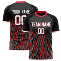 Personalized Black & Red Pattern Soccer Jersey