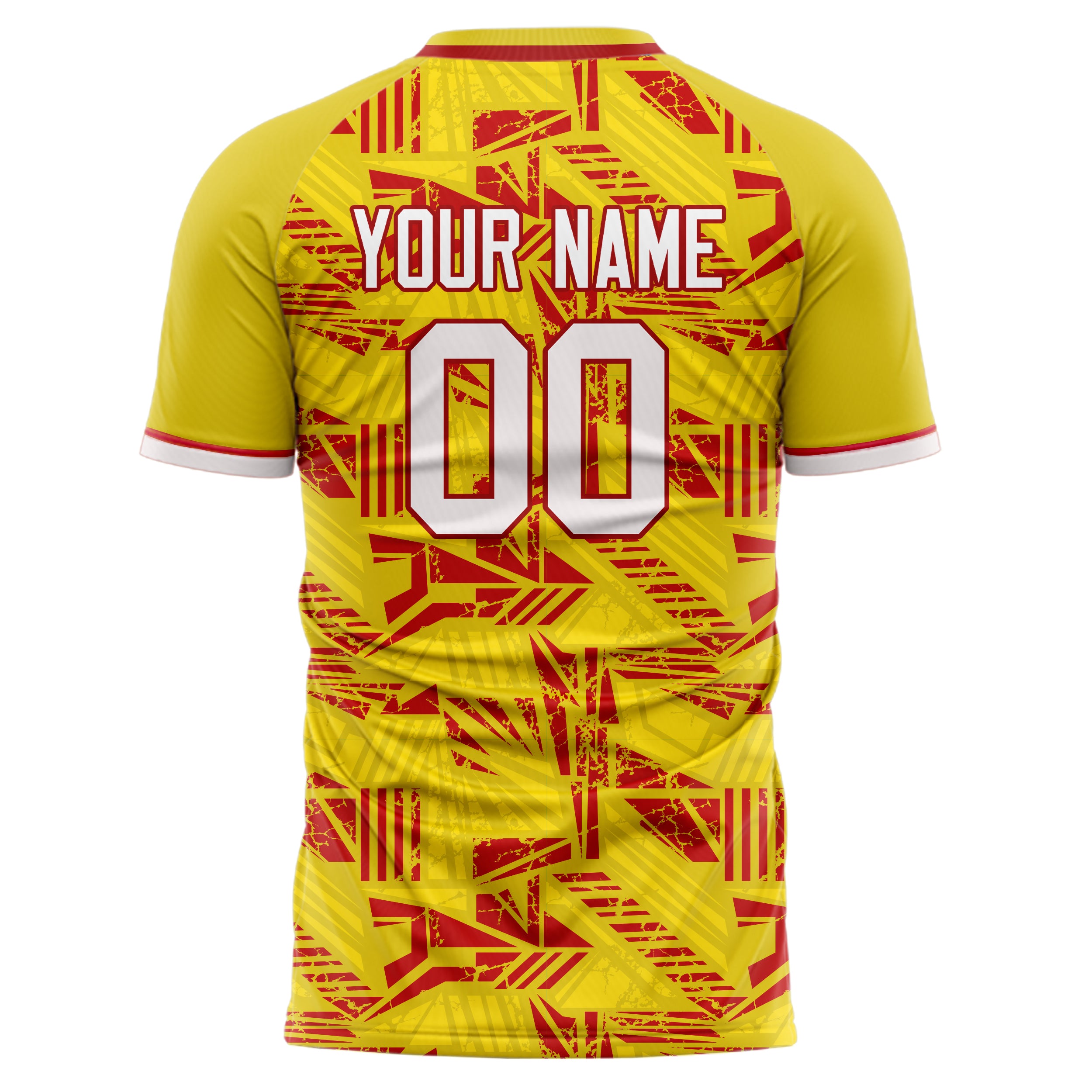 Personalized Yellow & Red Pattern Soccer Jersey