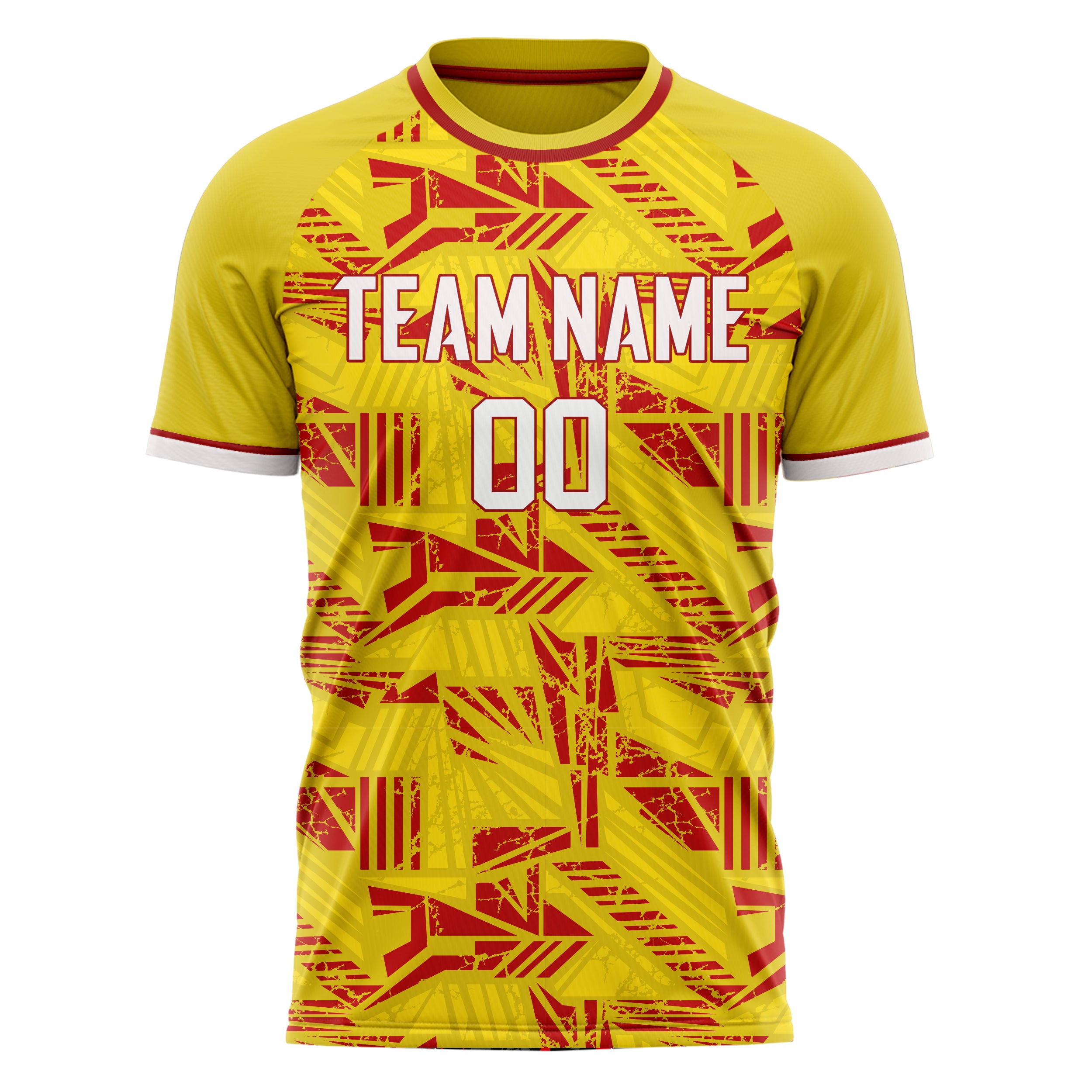 Personalized Yellow & Red Pattern Soccer Jersey