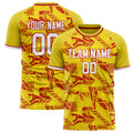 Personalized Yellow & Red Pattern Soccer Jersey