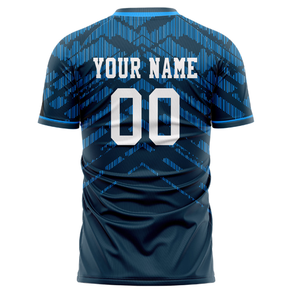 Personalized Navy & Blue Pattern Soccer Jersey