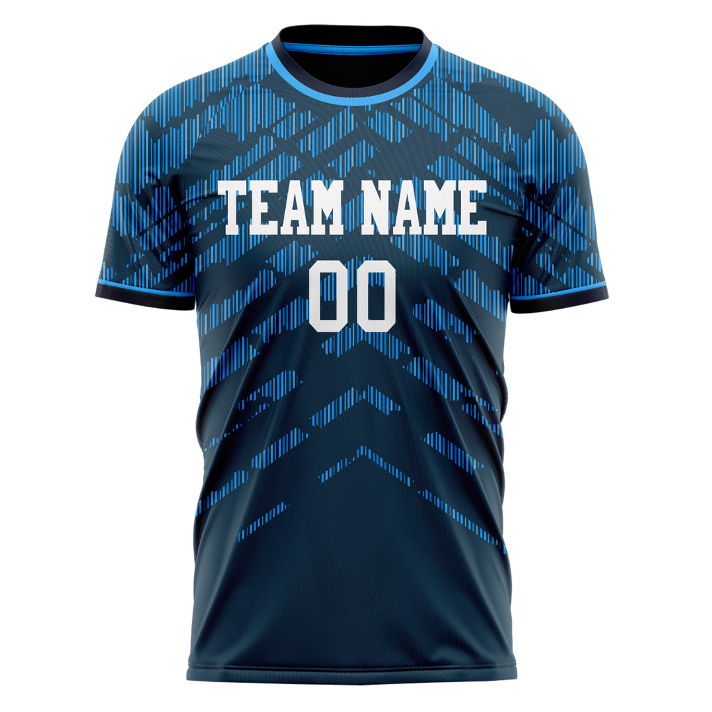 Personalized Navy & Blue Pattern Soccer Jersey