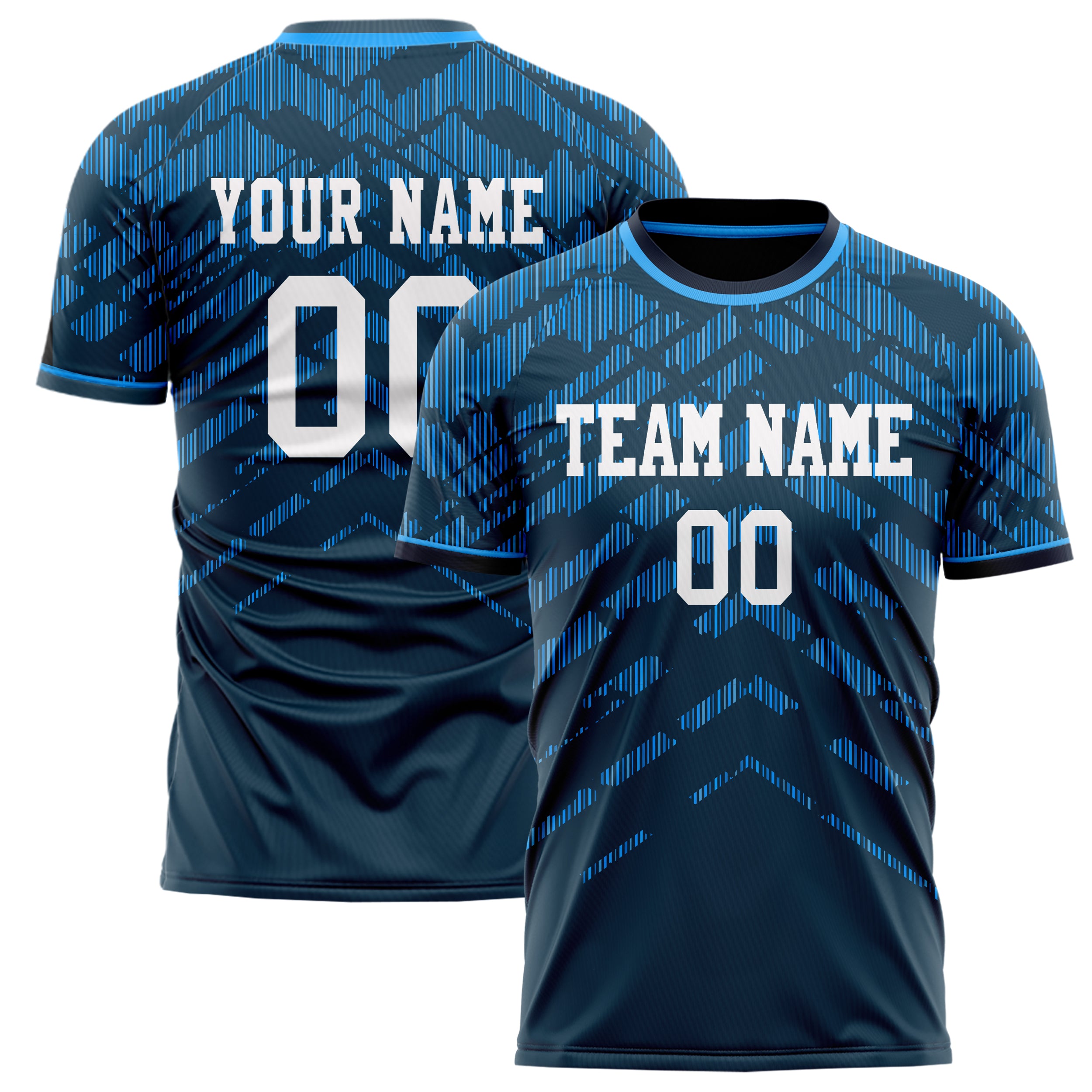 Personalized Navy & Blue Pattern Soccer Jersey