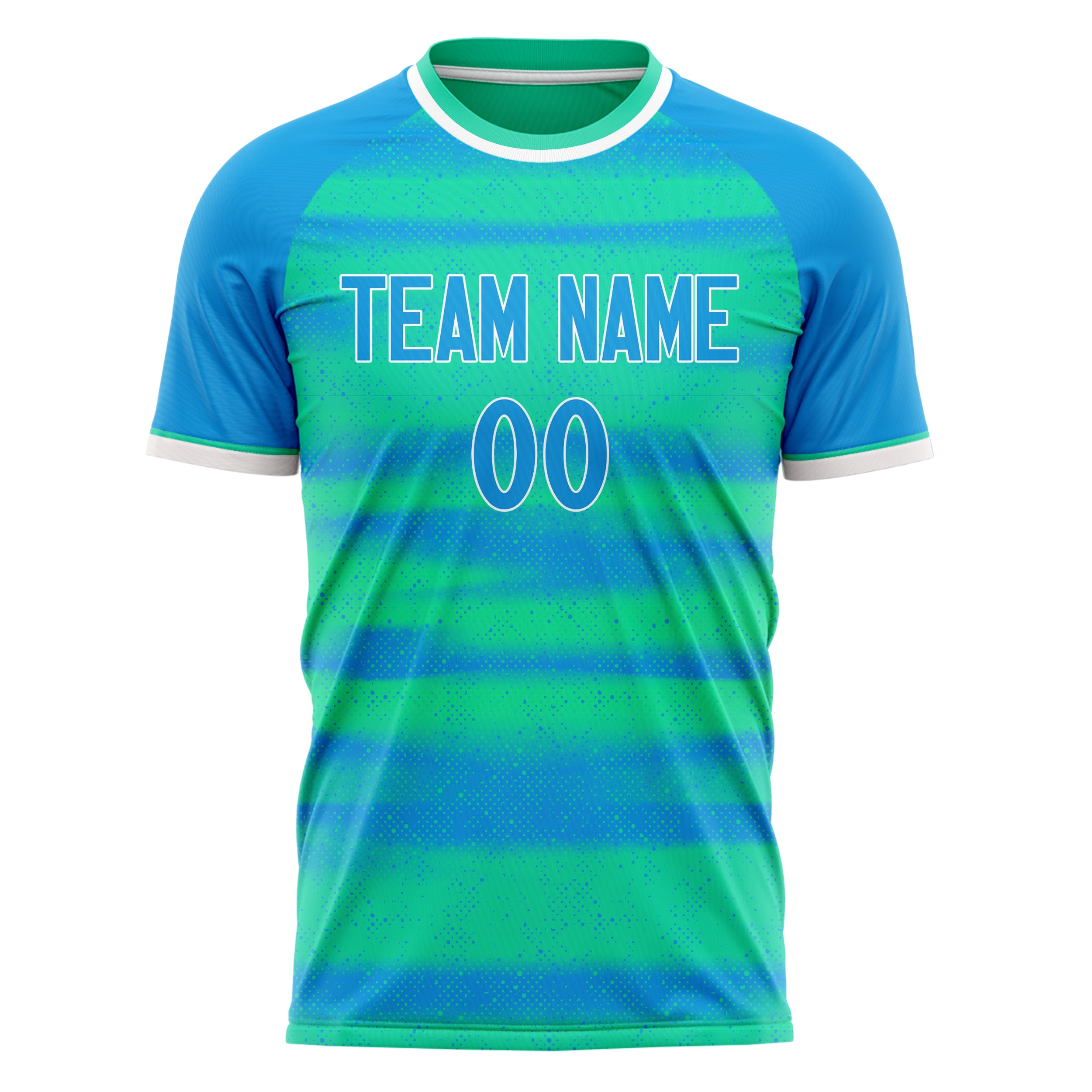 Personalized Blue & Teal Pattern Soccer Jersey