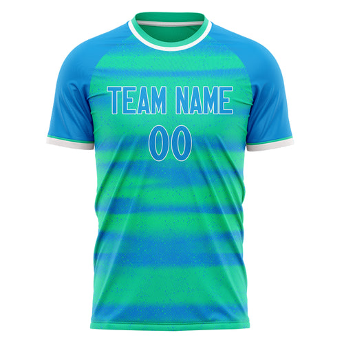 Personalized Blue & Teal Pattern Soccer Jersey